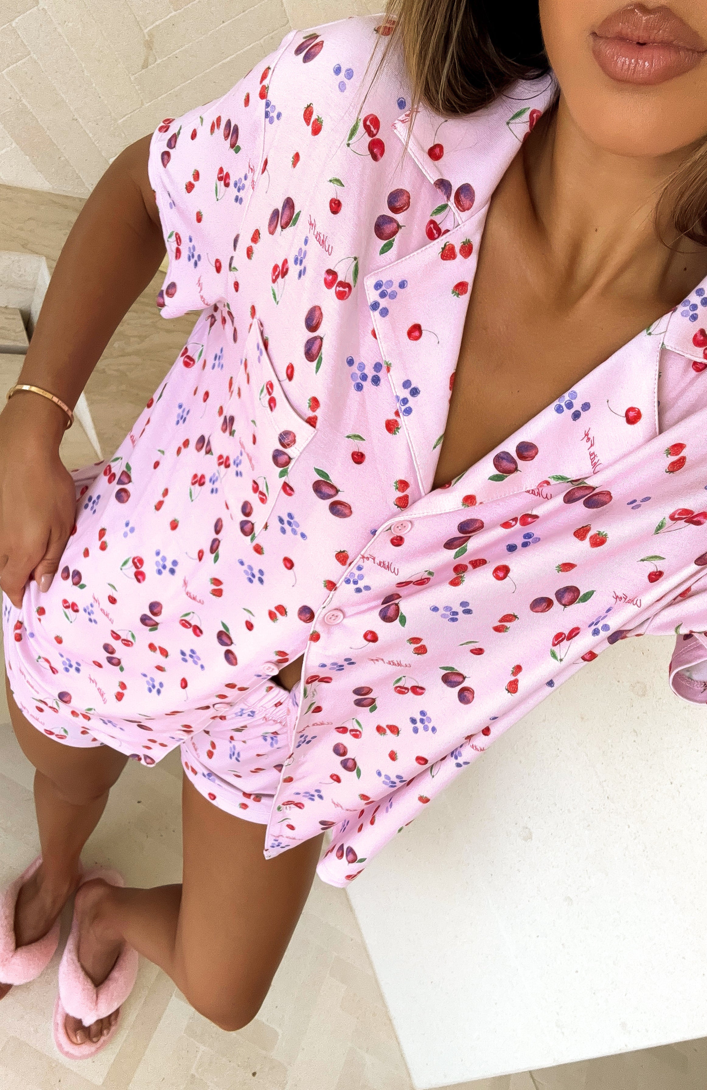 Dreamscape Printed Pyjama Set Pink Berries - Image 6