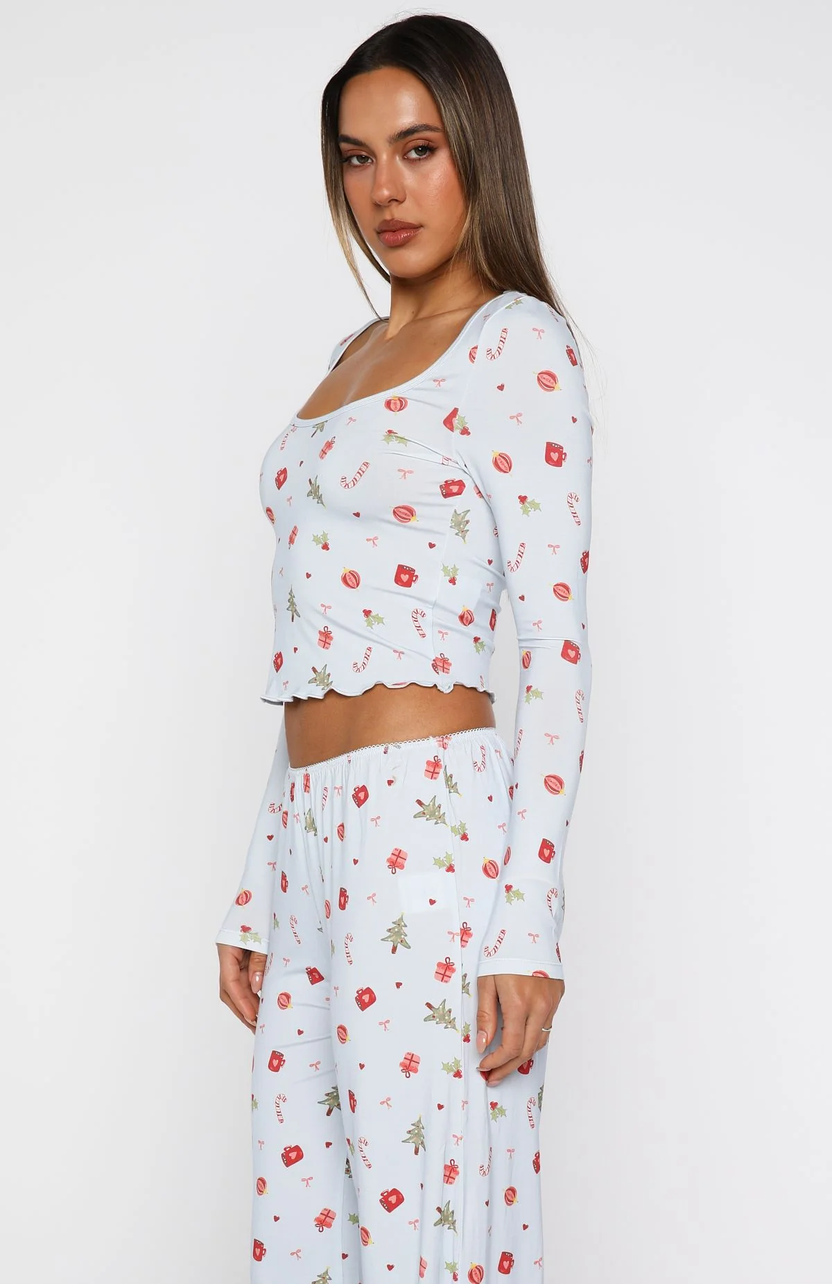 Dreamy Long Sleeve Pyjama Top Jingle Joy - Image 4