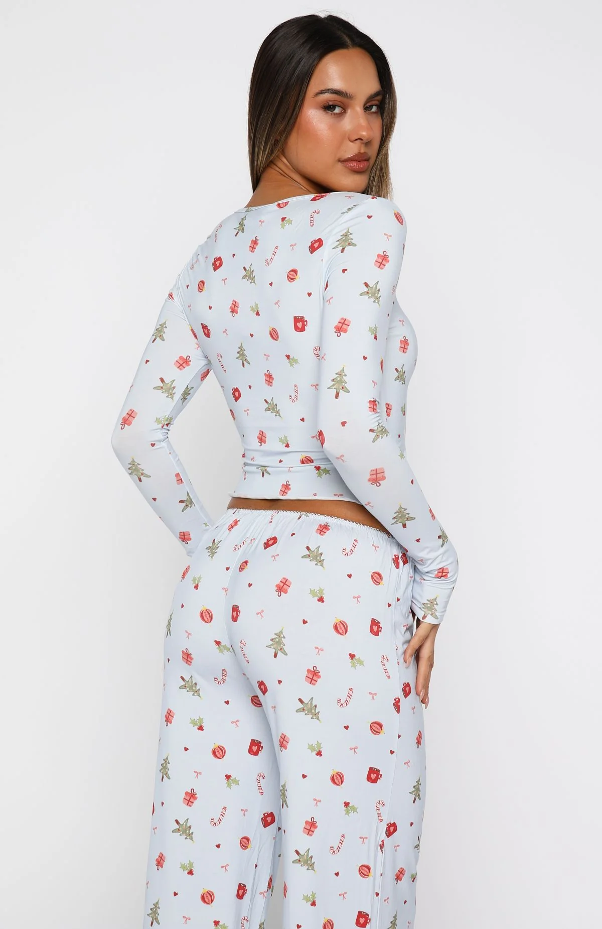 Dreamy Long Sleeve Pyjama Top Jingle Joy - Image 5