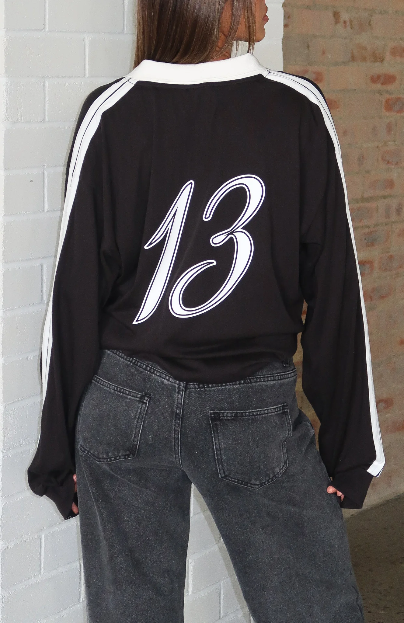 Dreamy Skies Long Sleeve Oversized Jersey Black - Image 2
