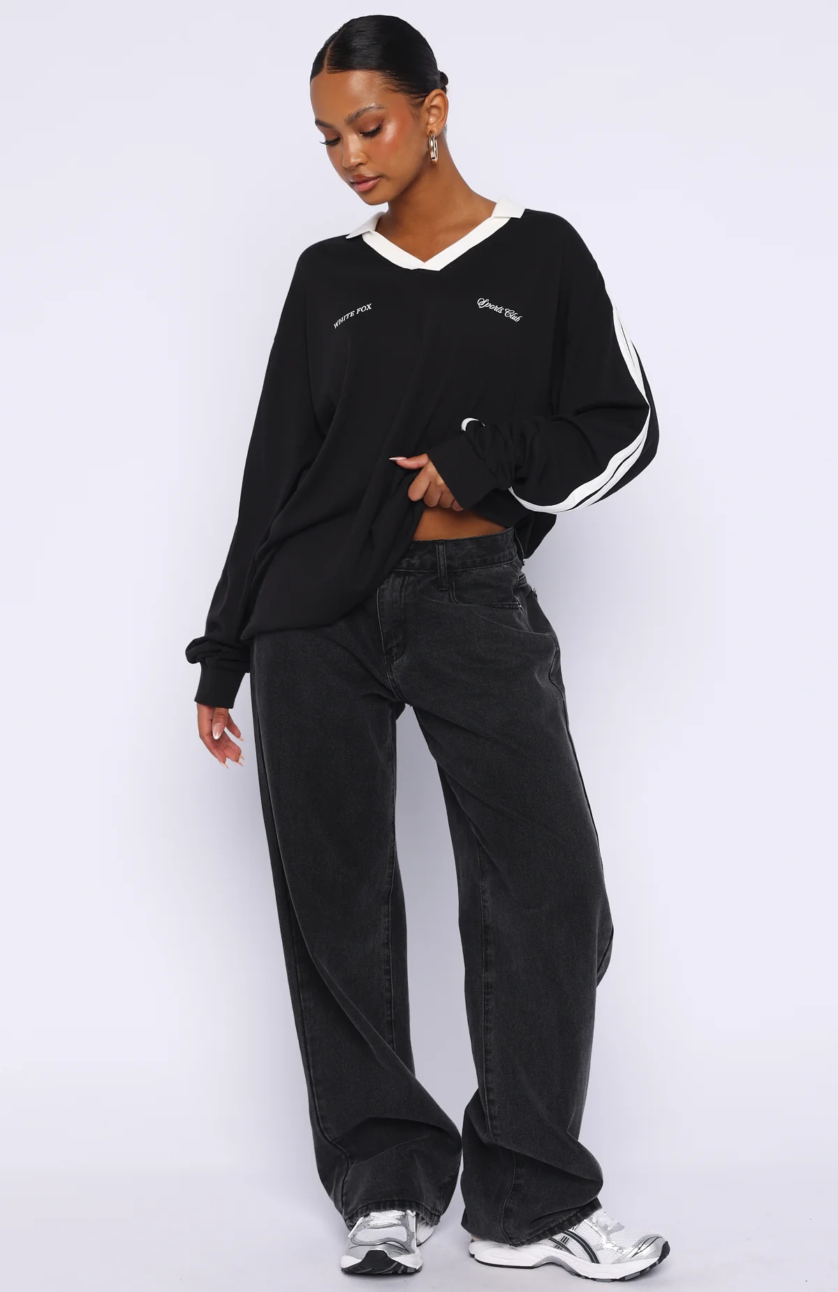 Dreamy Skies Long Sleeve Oversized Jersey Black - Image 6