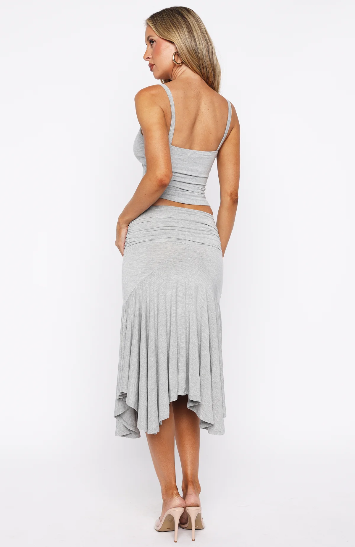 Dressing Up Midi Skirt Grey Marle - Image 4