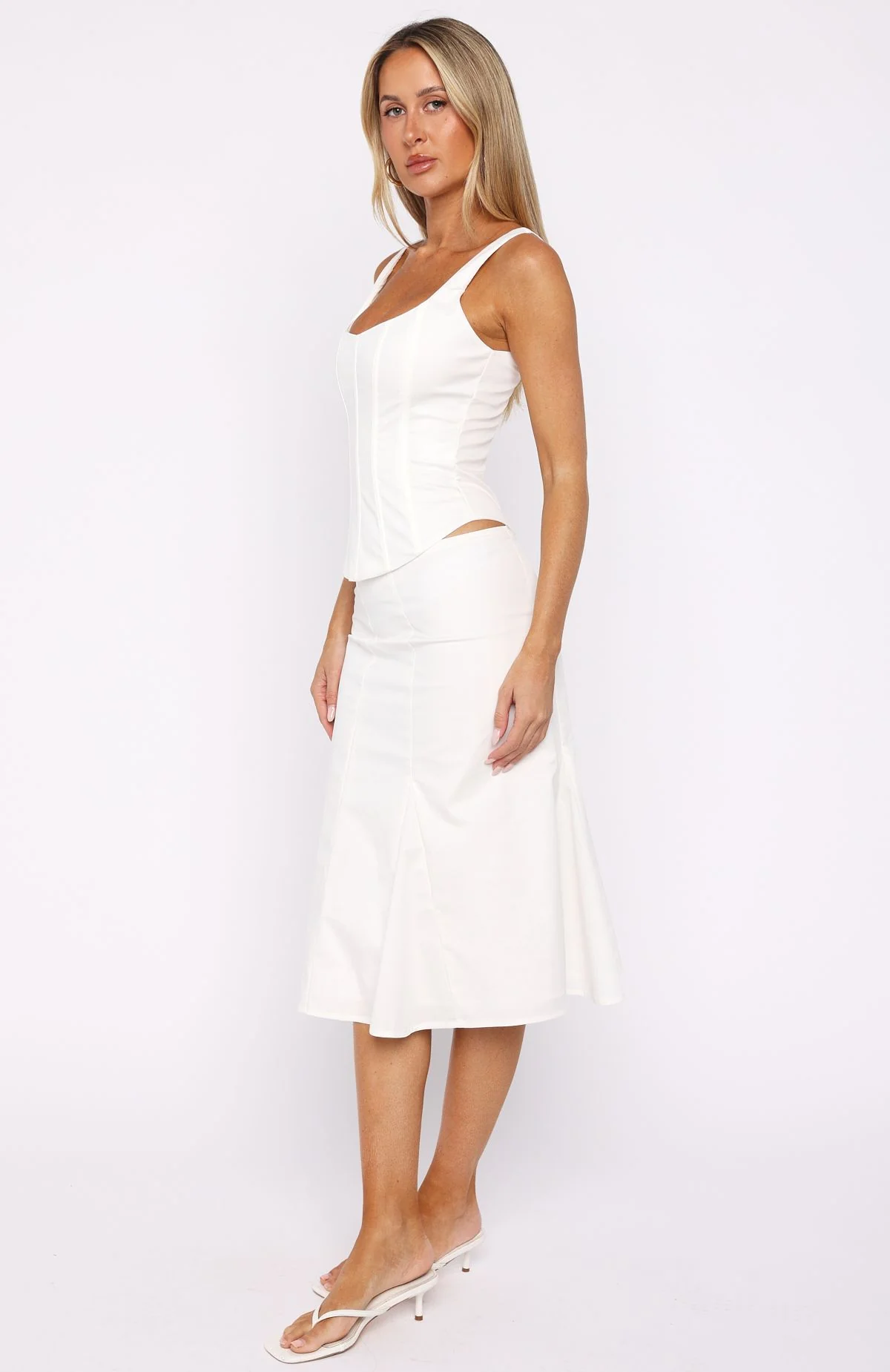 Empire Energy Midi Skirt White - Image 3