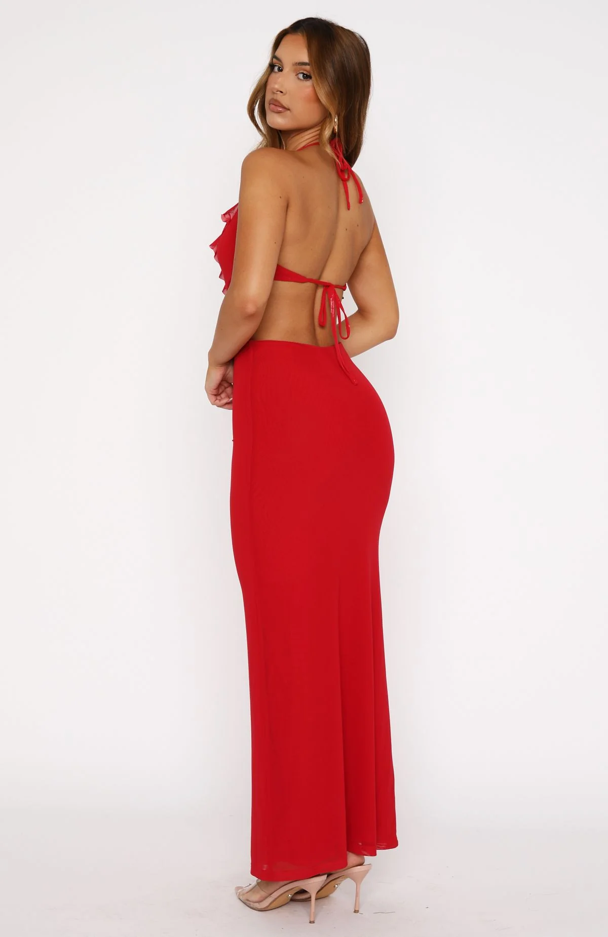 Eyes On Her Maxi Dress Red - Image 4