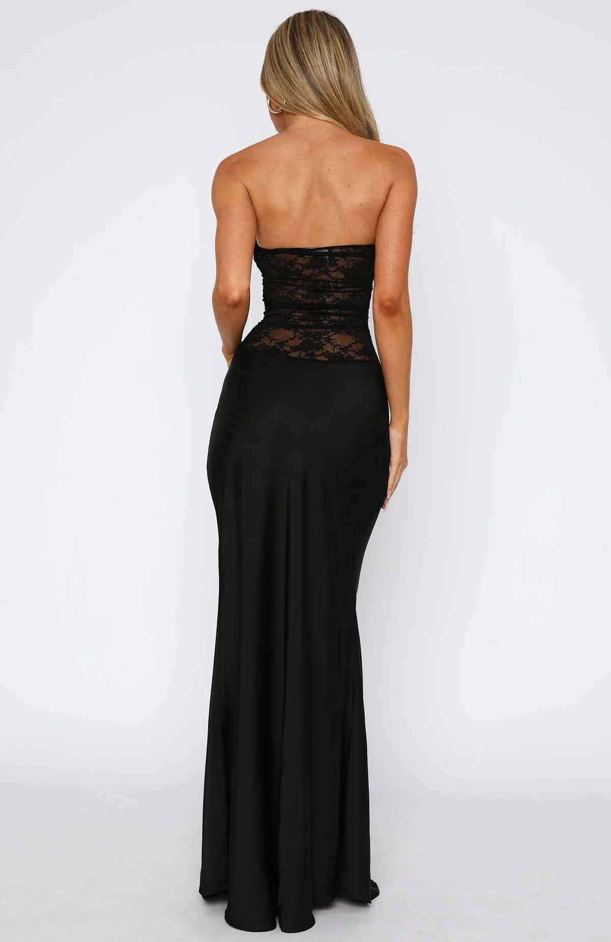 Fall In Love With You Strapless Maxi Dress Black - Image 5