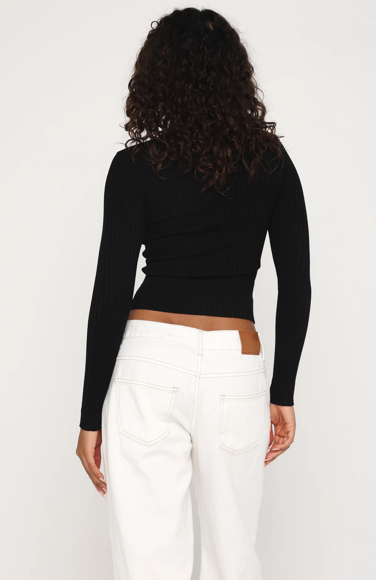 Fine Wine Long Sleeve Knit Top Black - Image 4