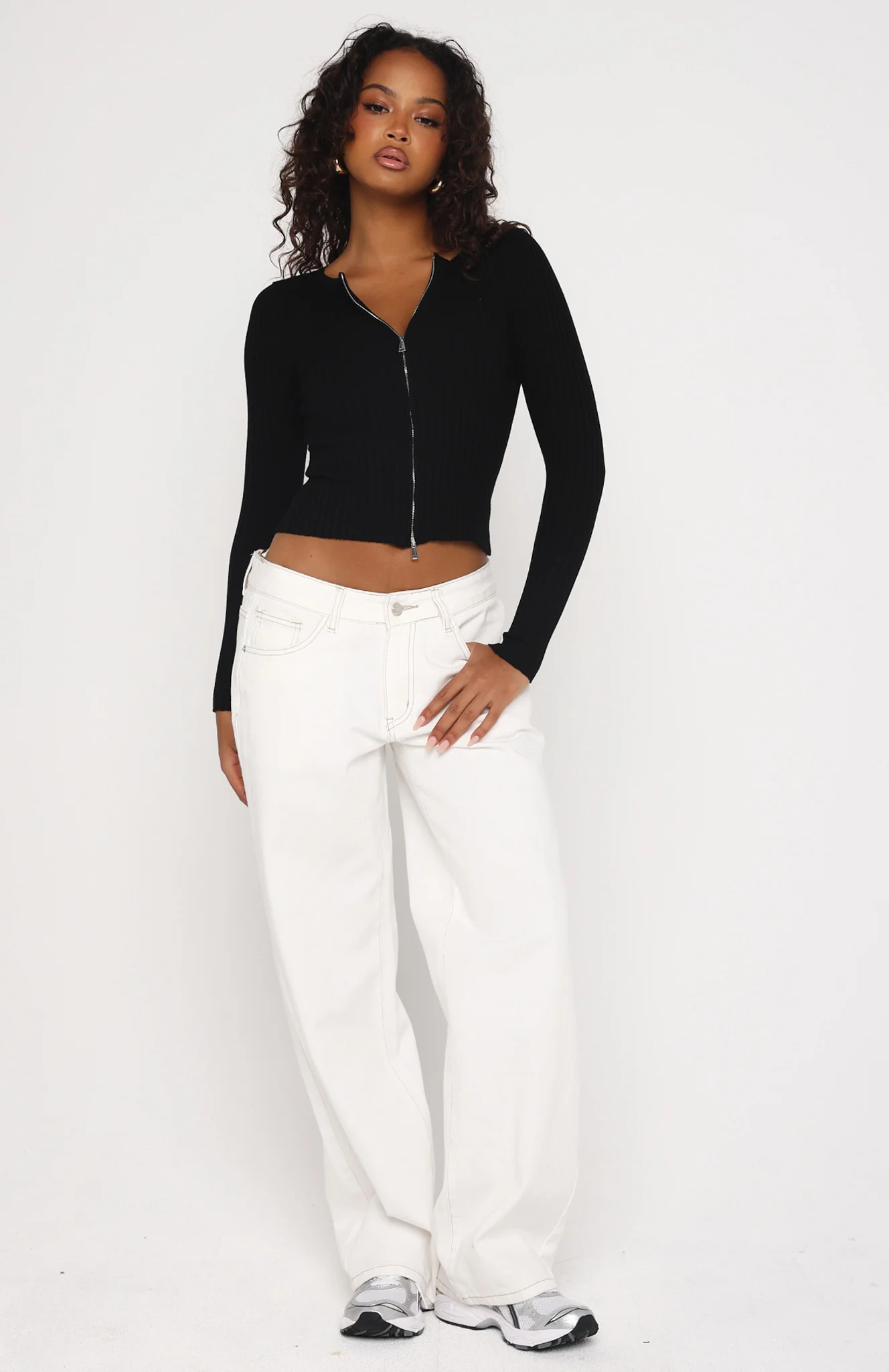 Fine Wine Long Sleeve Knit Top Black - Image 5