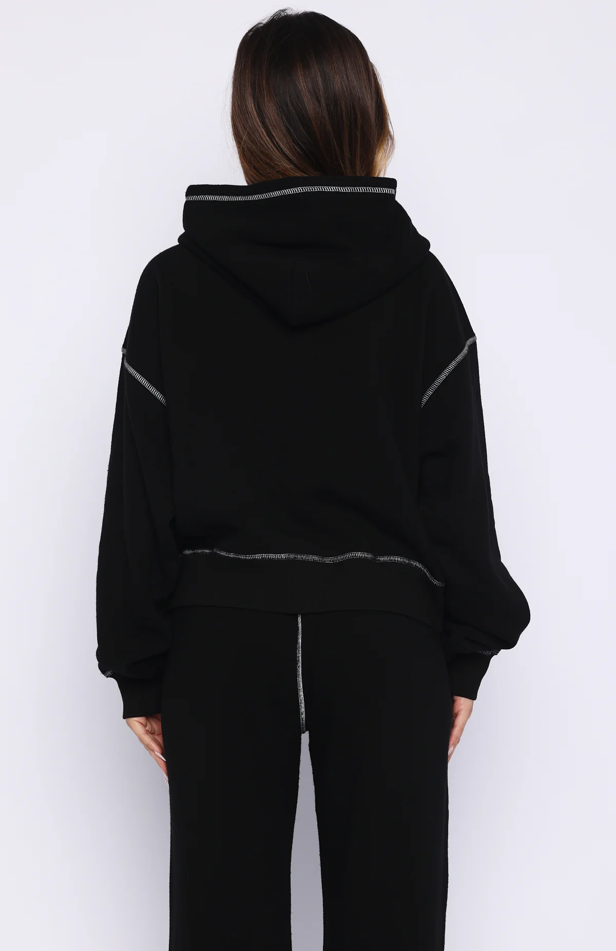 Flashing By Boxy Zip Front Hoodie Black - Image 4