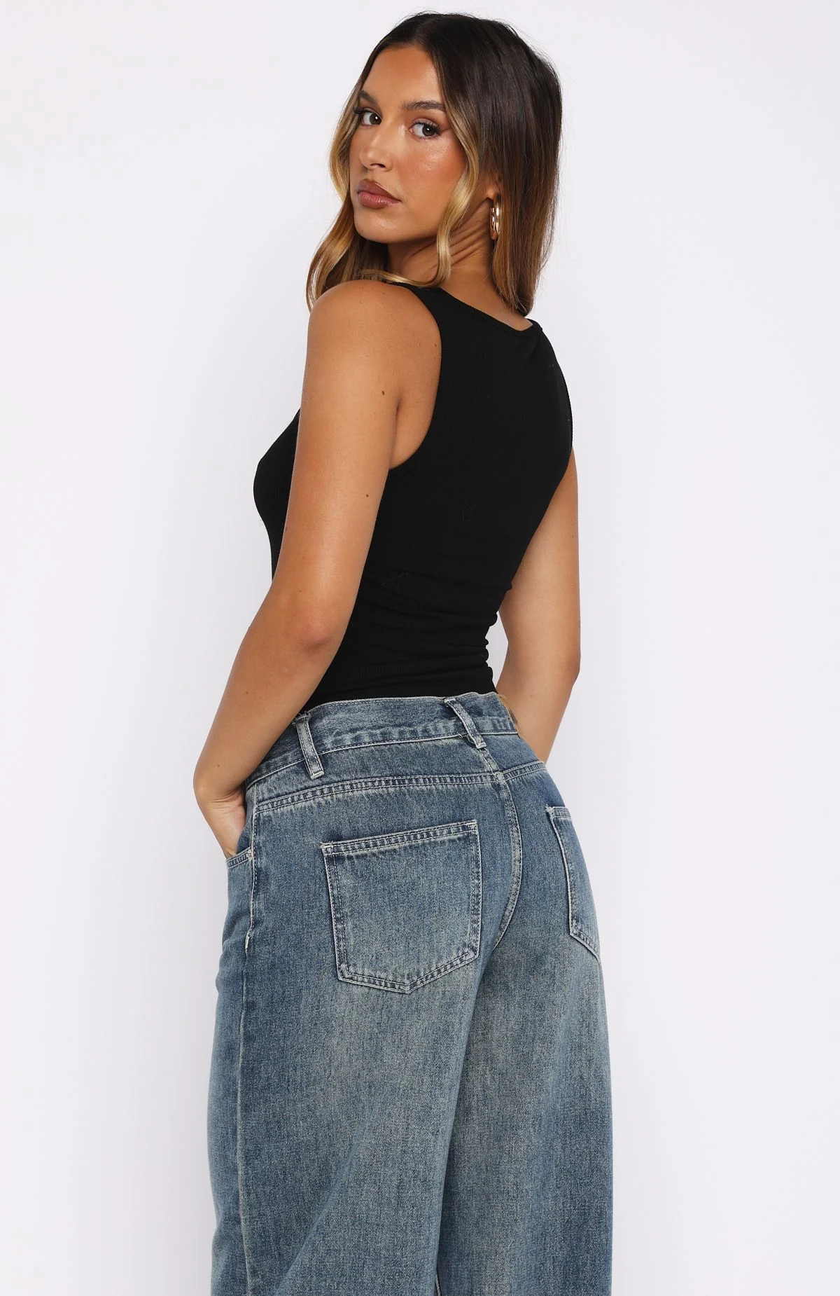 Flirt Alert Rib Tank Black - Image 6