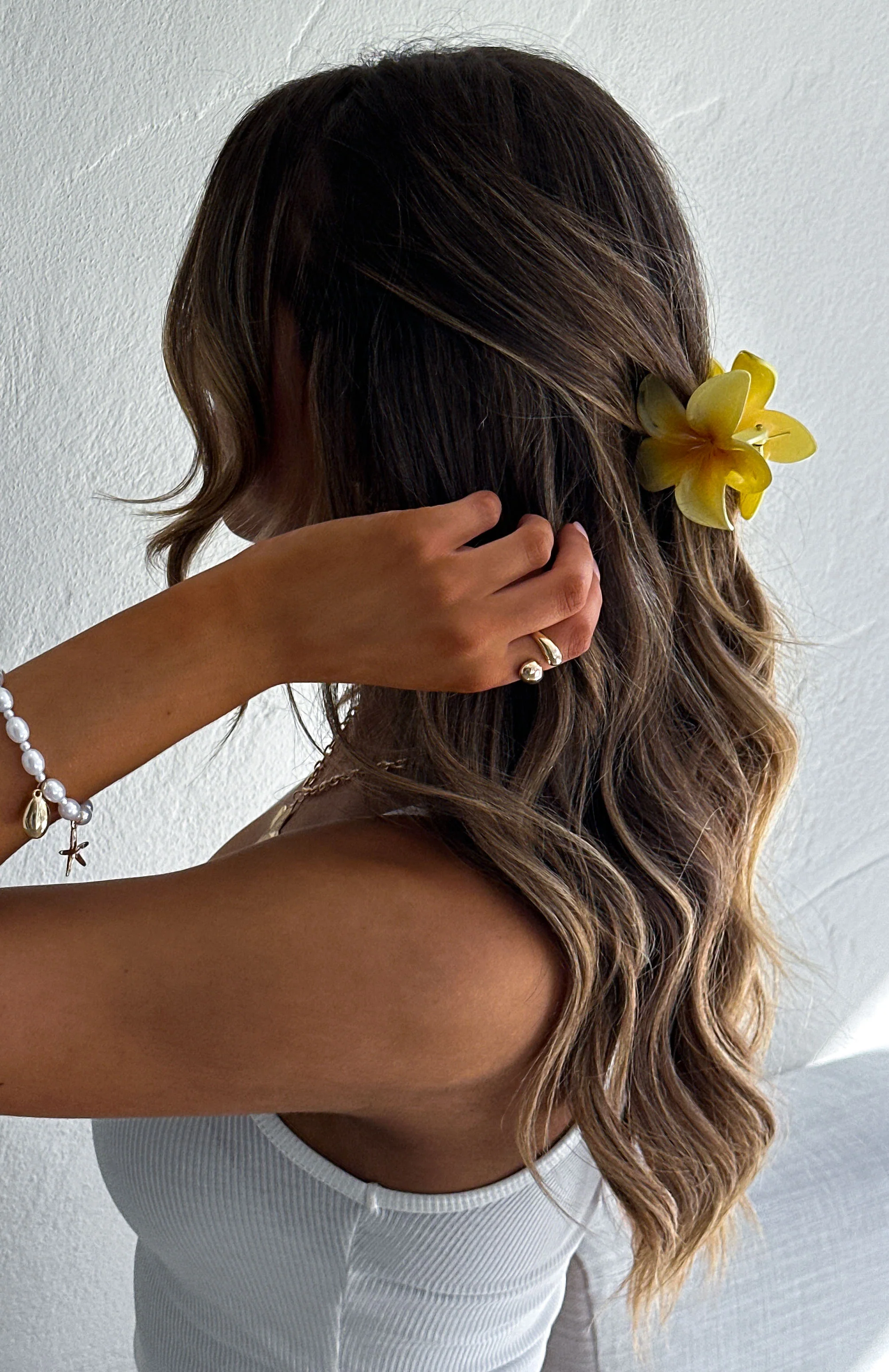 Floral Charm Hair Clip Yellow - Image 6