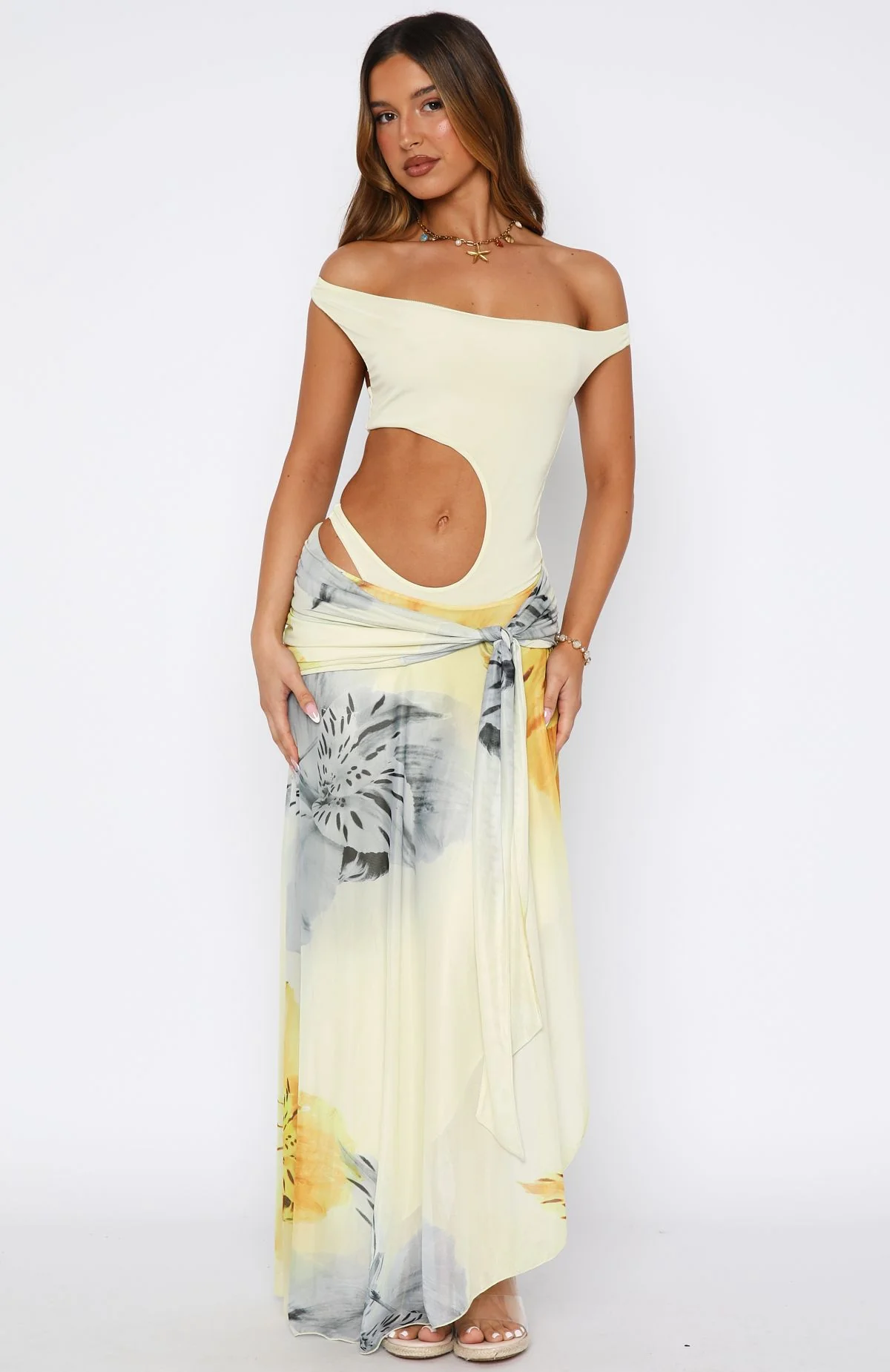 Florence Fling Maxi Dress Lemon Blossom - Image 2