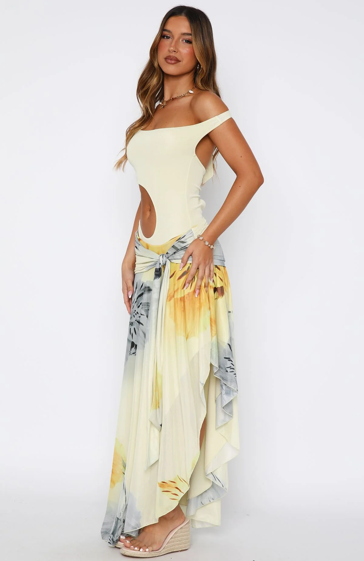 Florence Fling Maxi Dress Lemon Blossom - Image 3