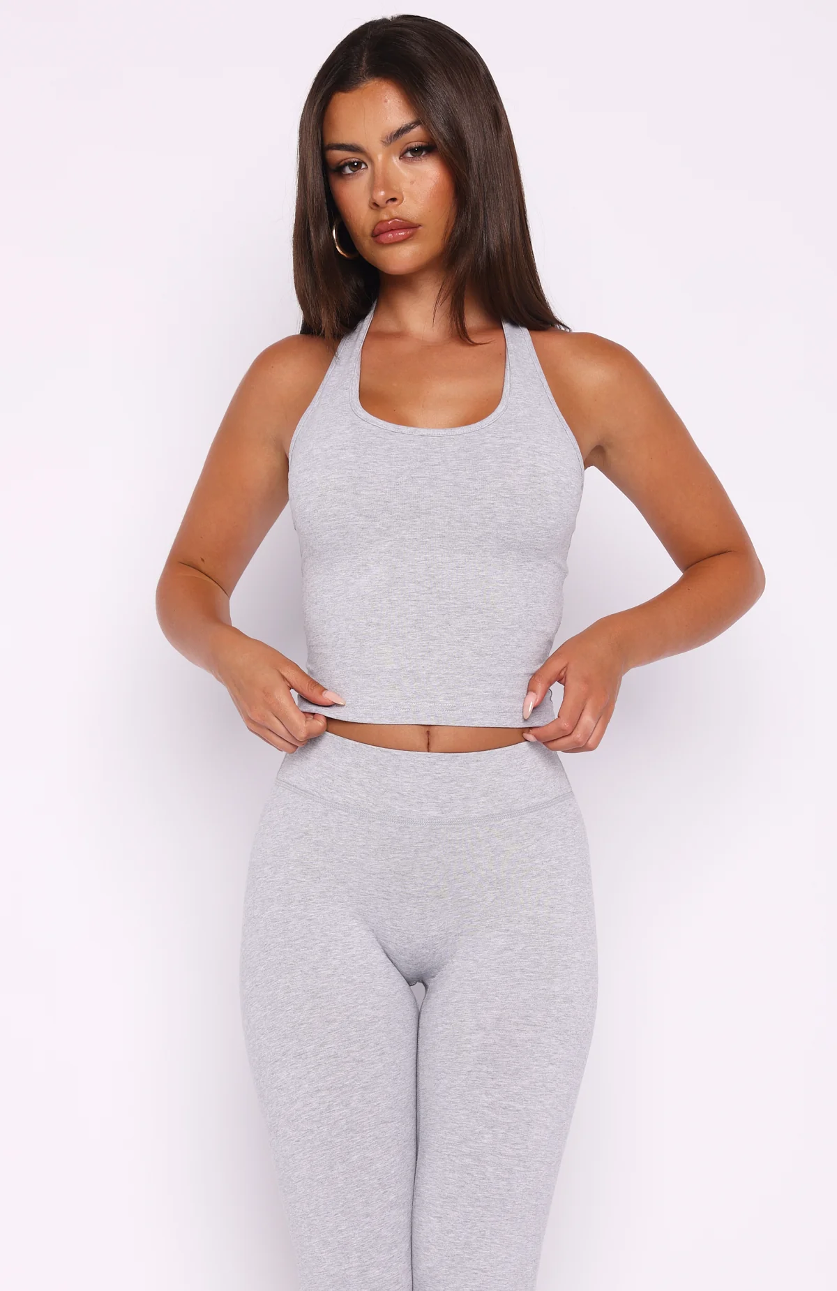 Focus On The Good Halter Top Grey Marle - Image 3