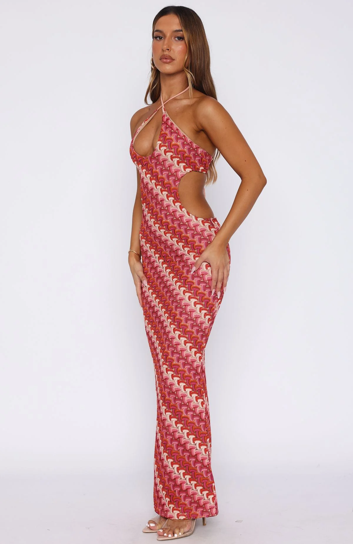 Forever Faithful Halter Maxi Dress Berry - Image 3