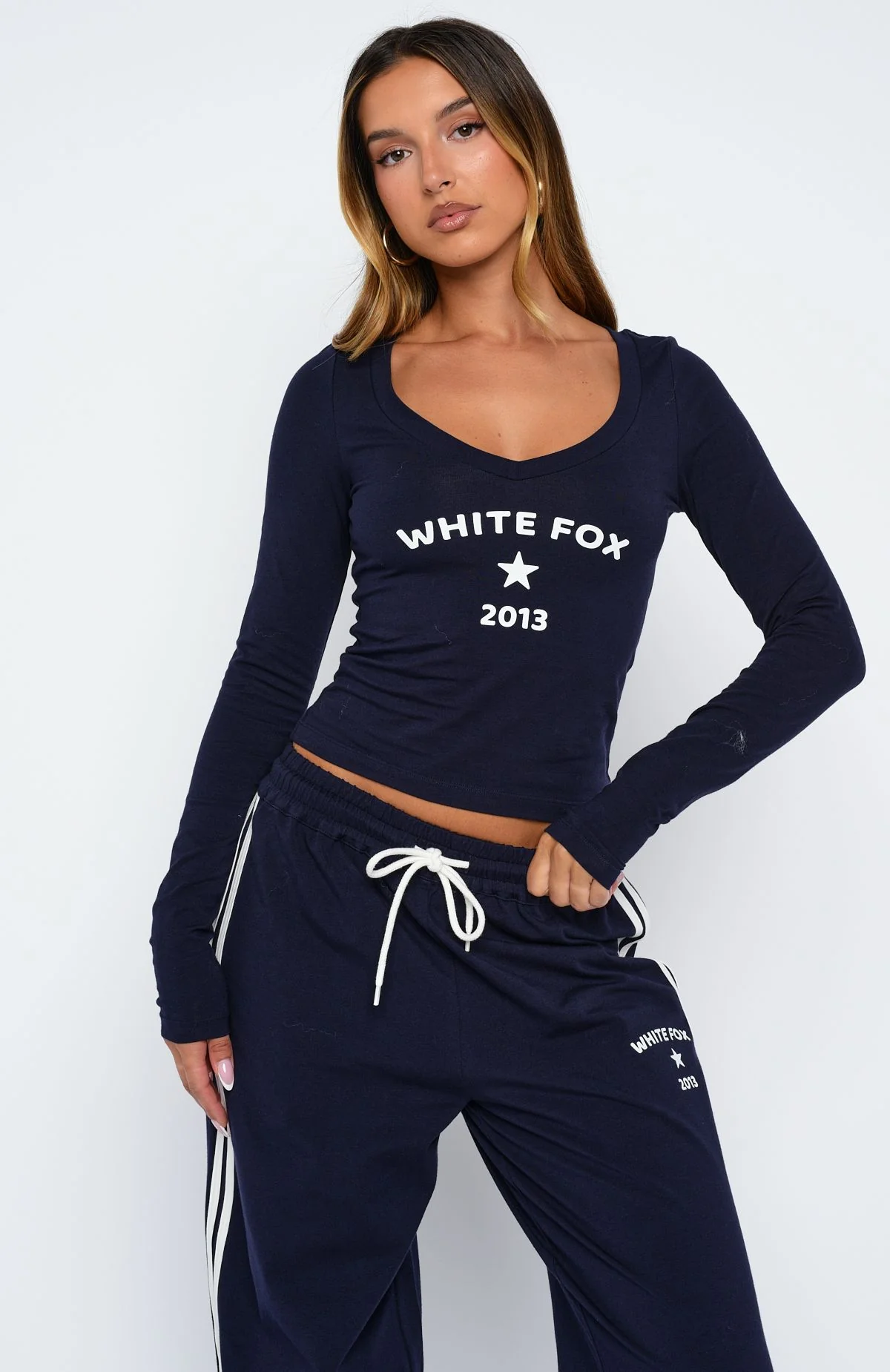 Found You Out Long Sleeve Top Navy - Image 2