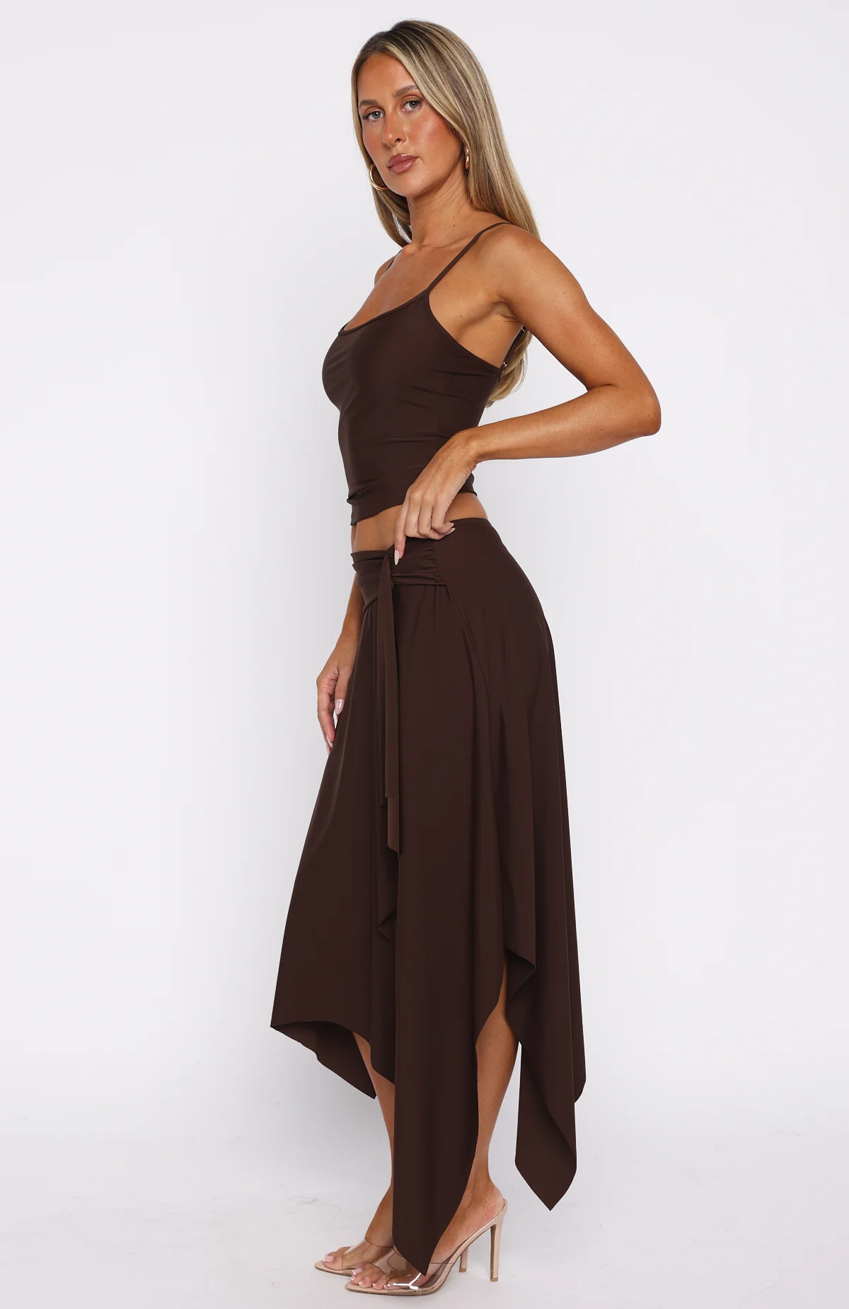 Free All Night Midi Skirt Chocolate - Image 4