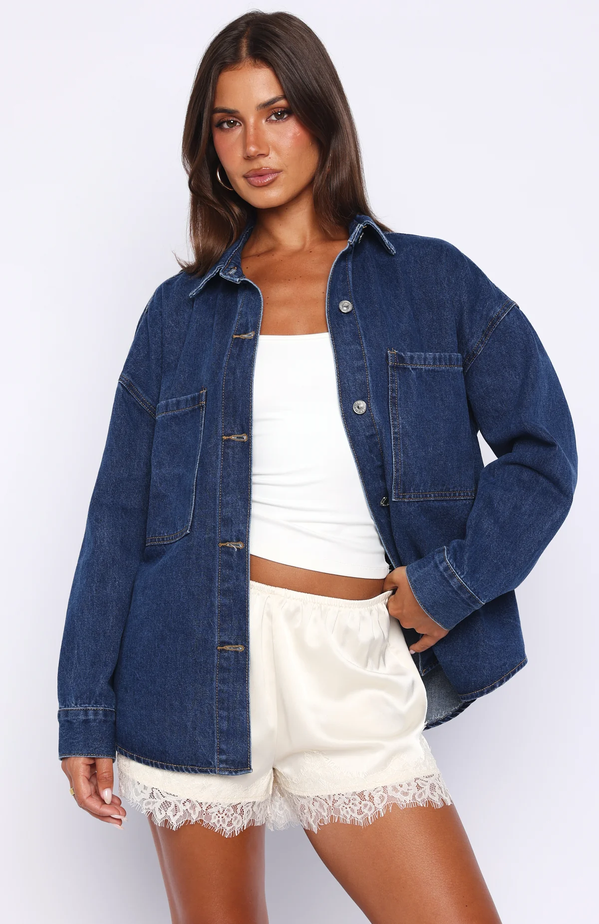 Freedom Of Love Denim Shirt Dark Blue - Image 2