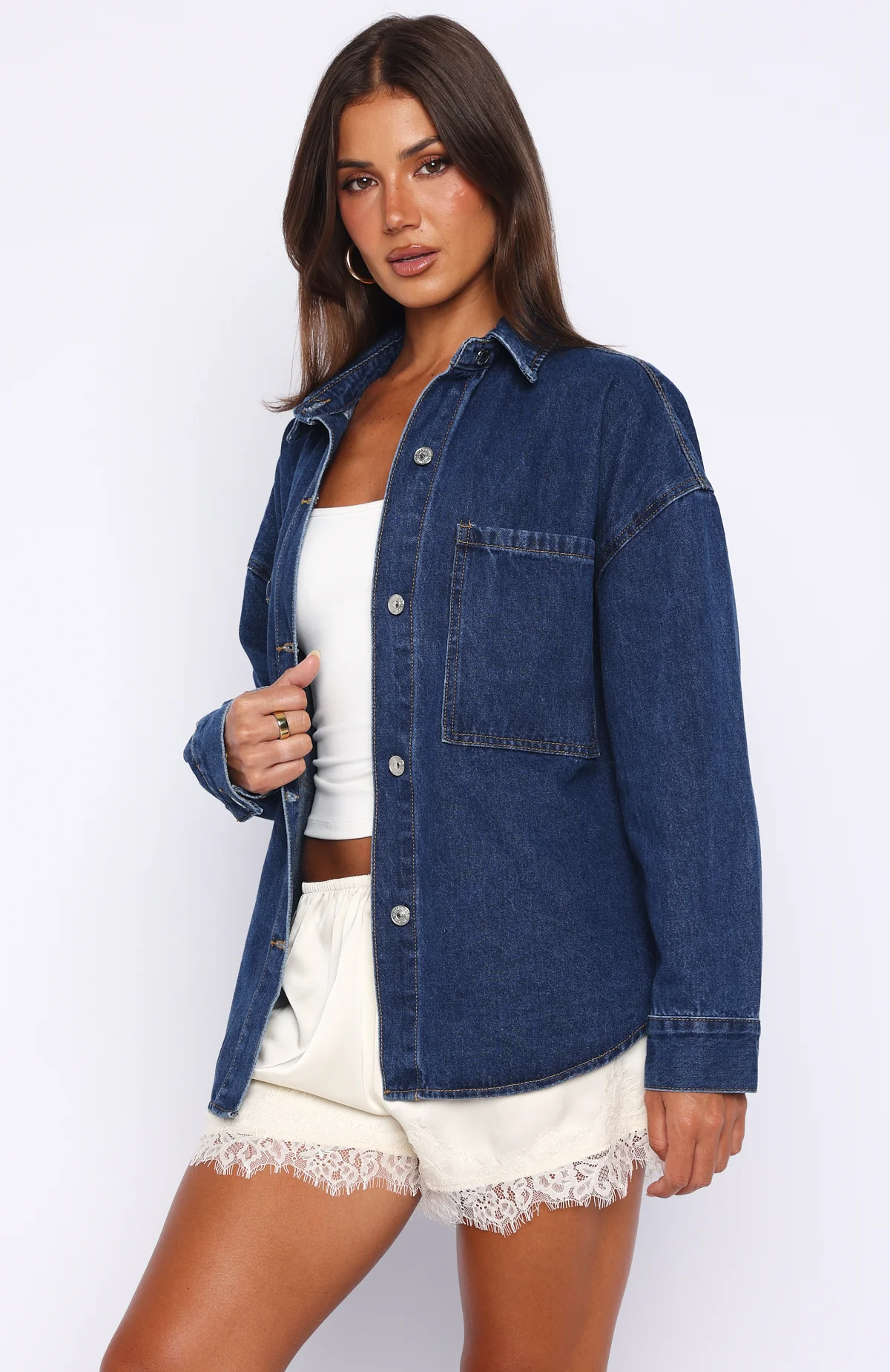Freedom Of Love Denim Shirt Dark Blue - Image 3