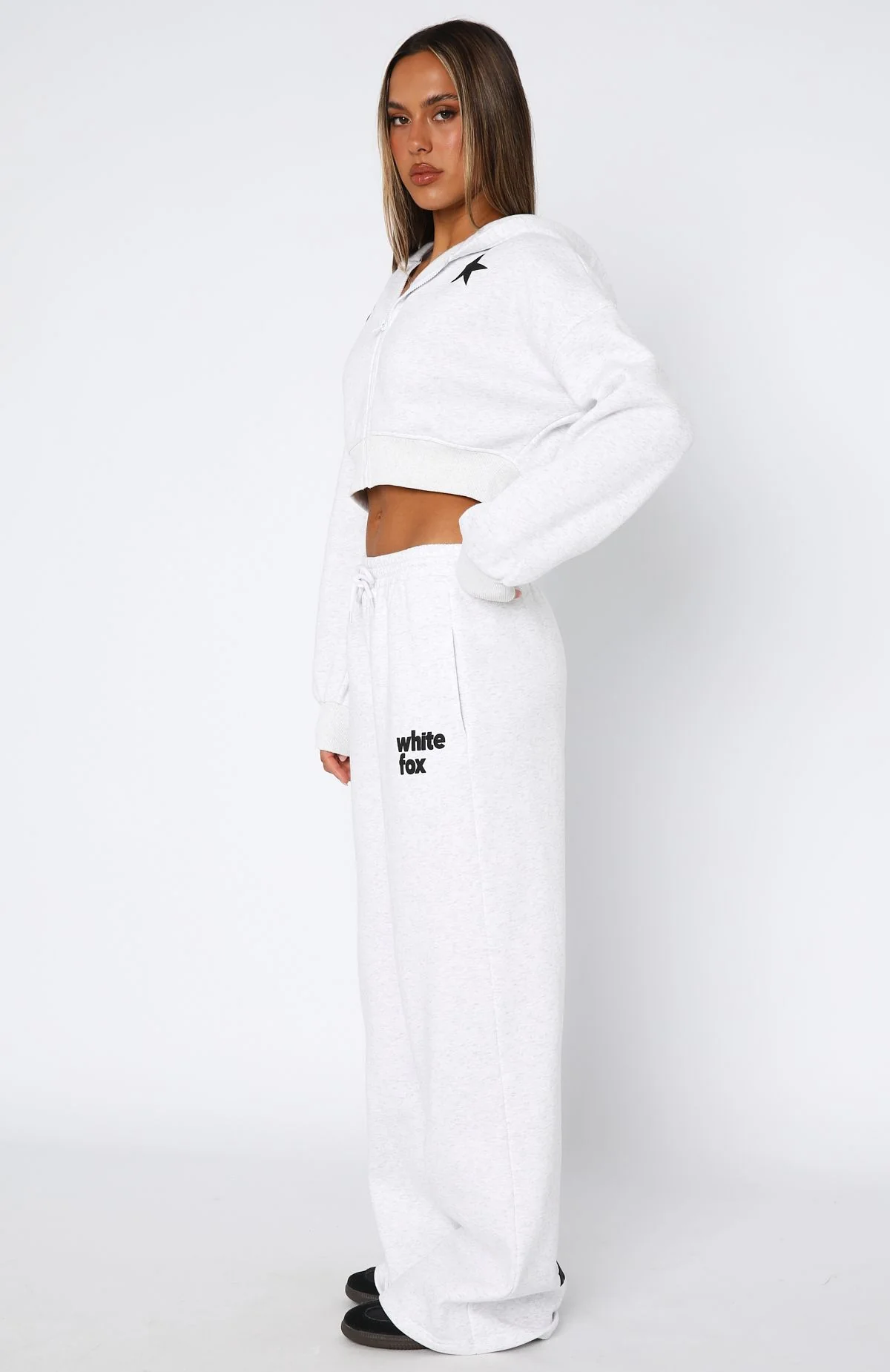 From The Archives Charli Wide Leg Sweatpants Grey Marle - Image 5