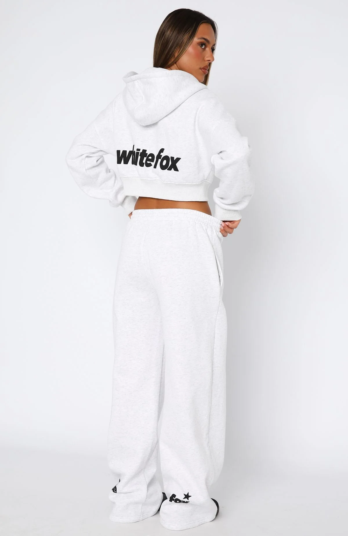 From The Archives Charli Wide Leg Sweatpants Grey Marle - Image 6