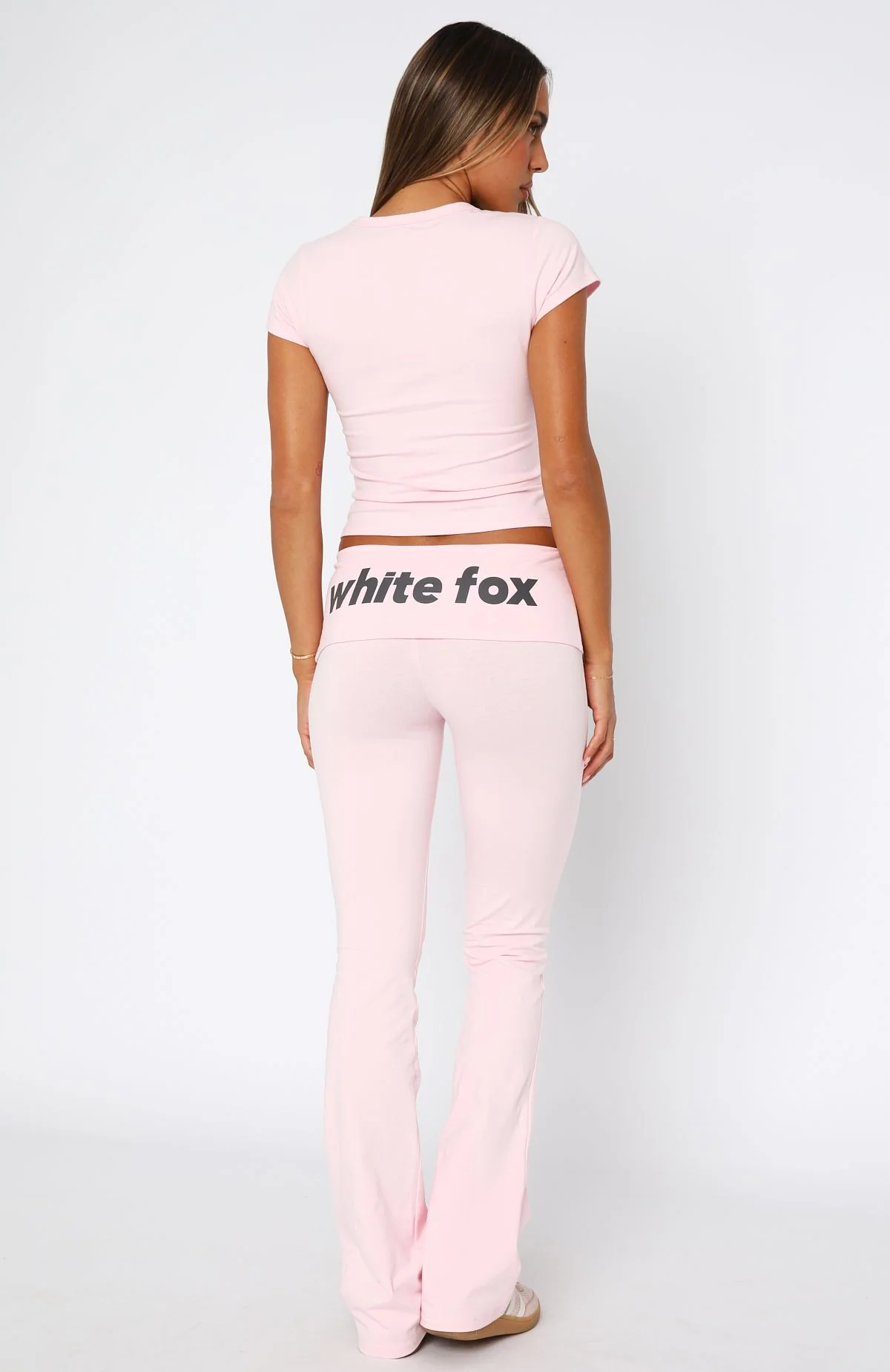 From The Archives Gigi Fold Over Flare Pants Pink - Image 5