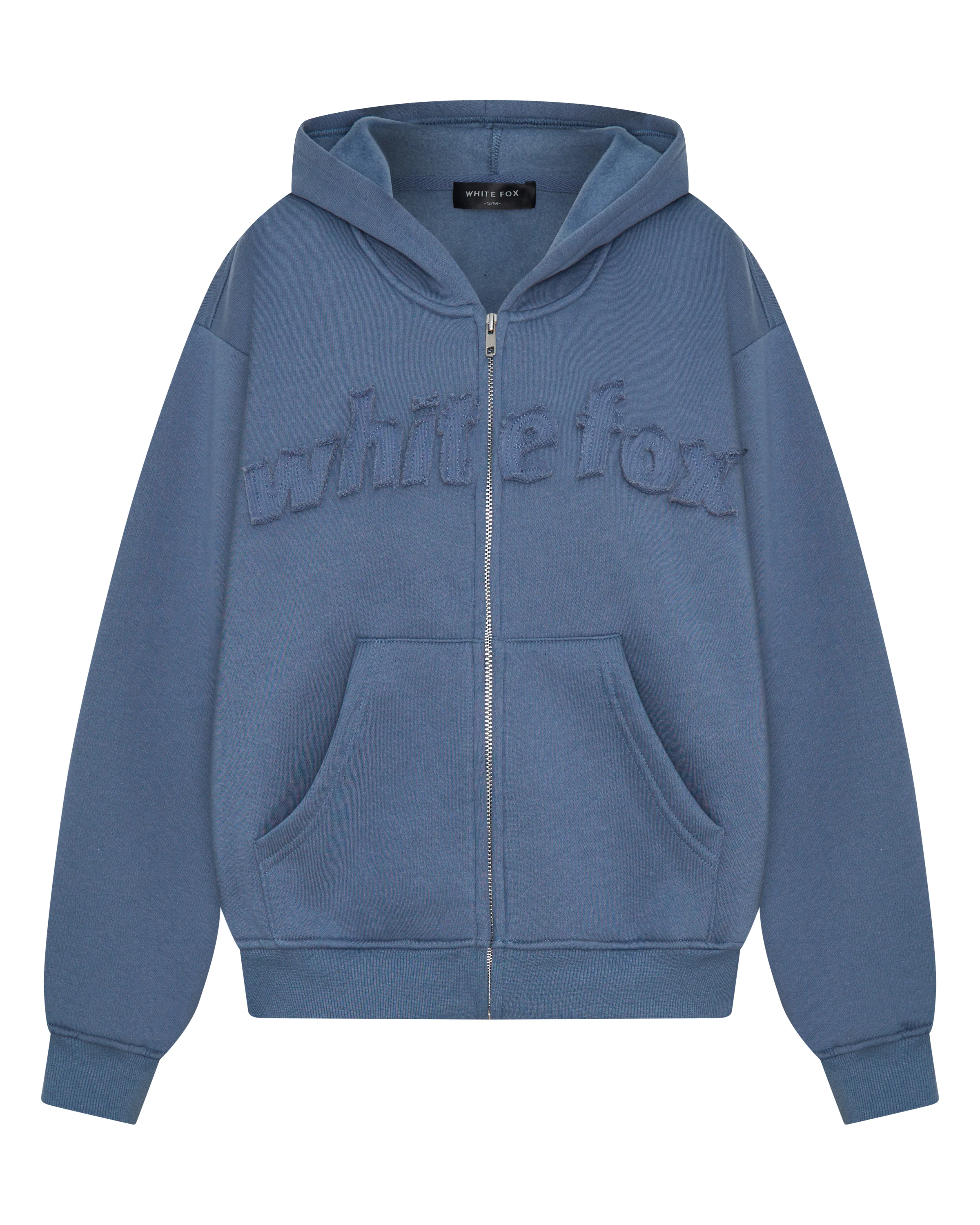 From The Archives Lexi Boxy Zip Front Hoodie Ocean - Image 6