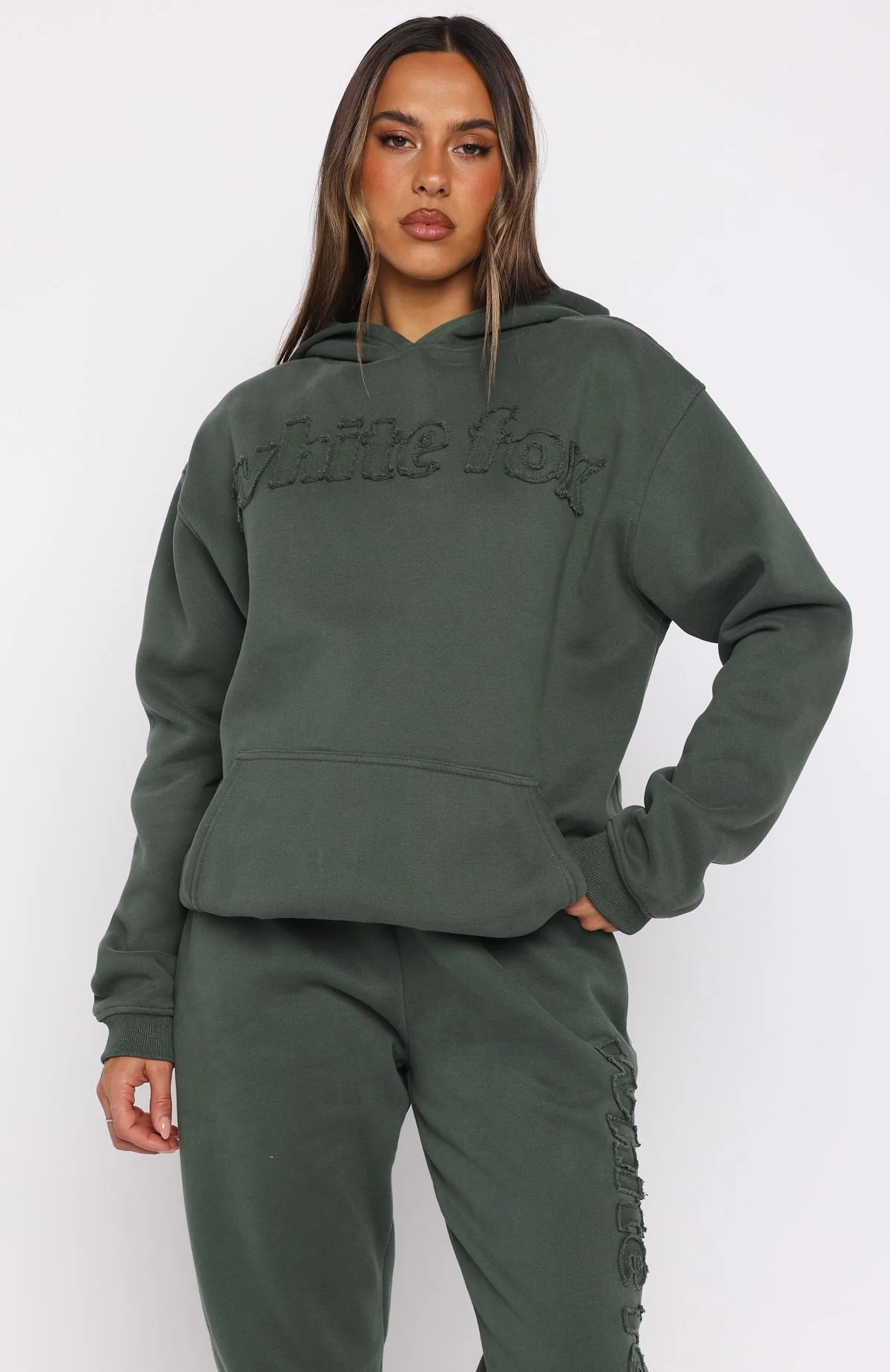 From The Archives Lexi Oversized Hoodie Khaki - Image 2