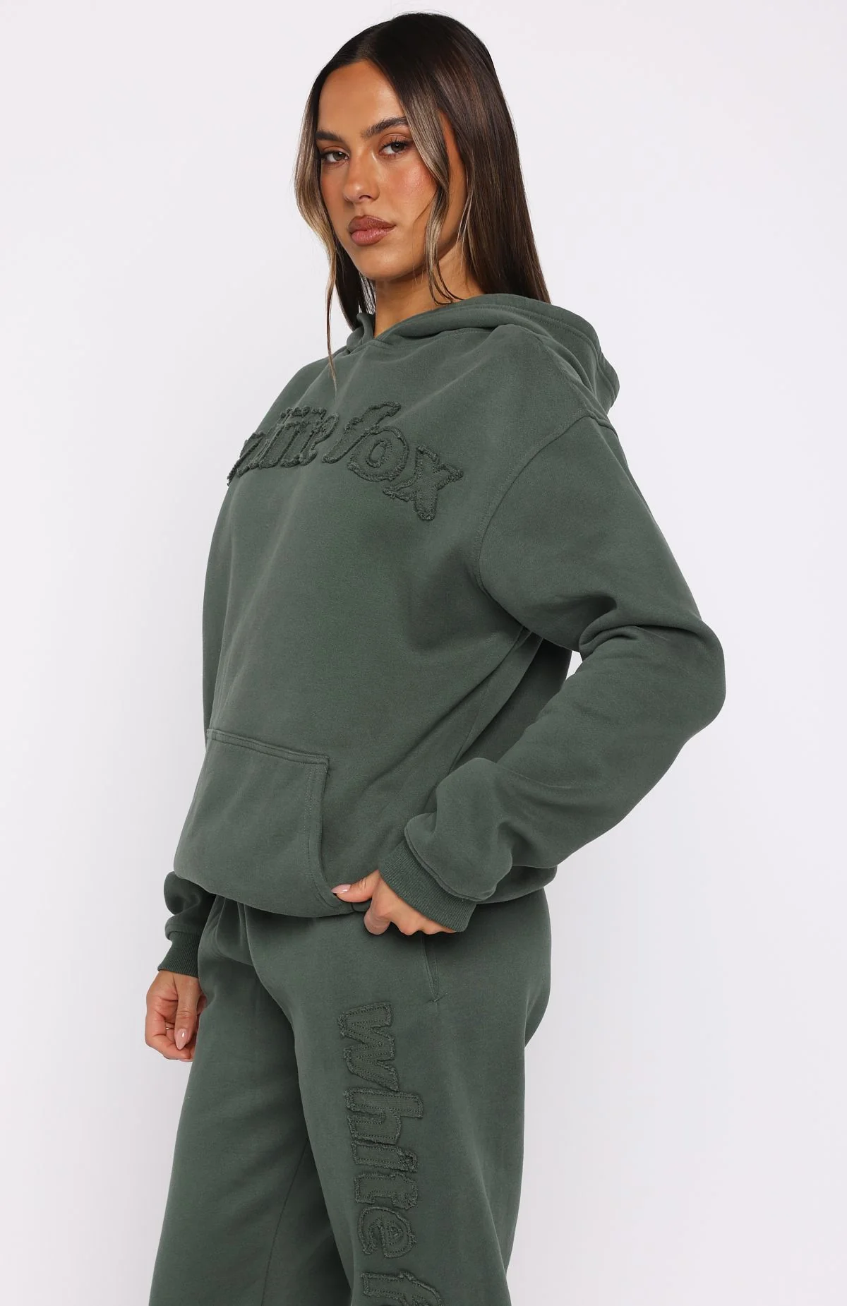 From The Archives Lexi Oversized Hoodie Khaki - Image 3