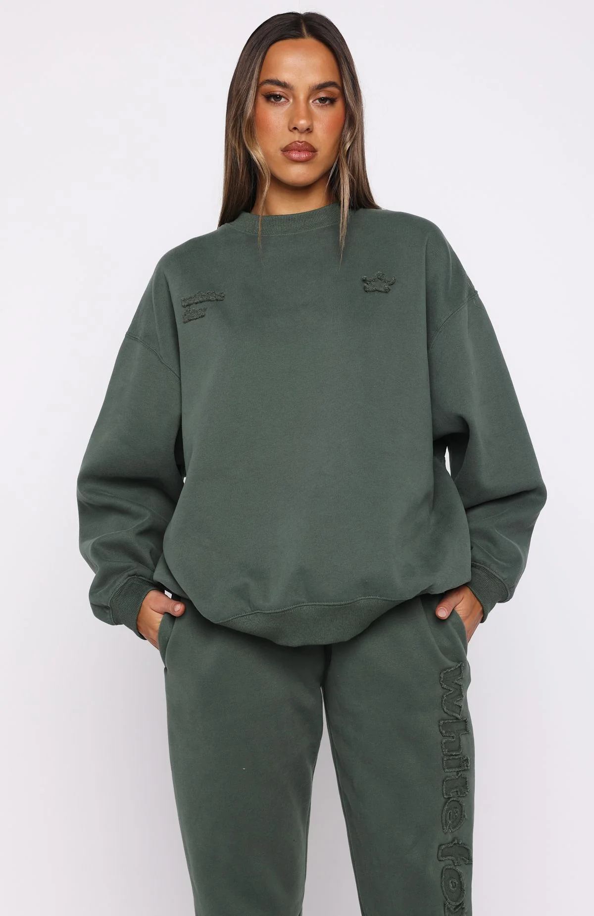 From The Archives Lexi Oversized Sweater Khaki - Image 3