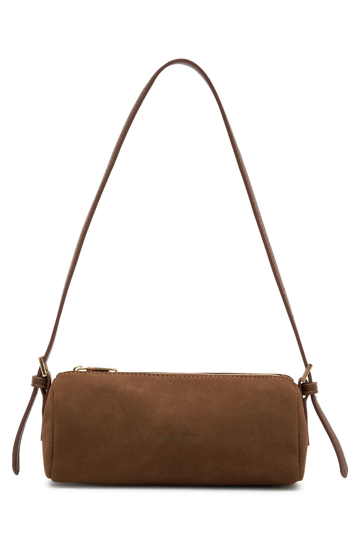 Gannon Shoulder Bag Chocolate Faux Suede - Image 5