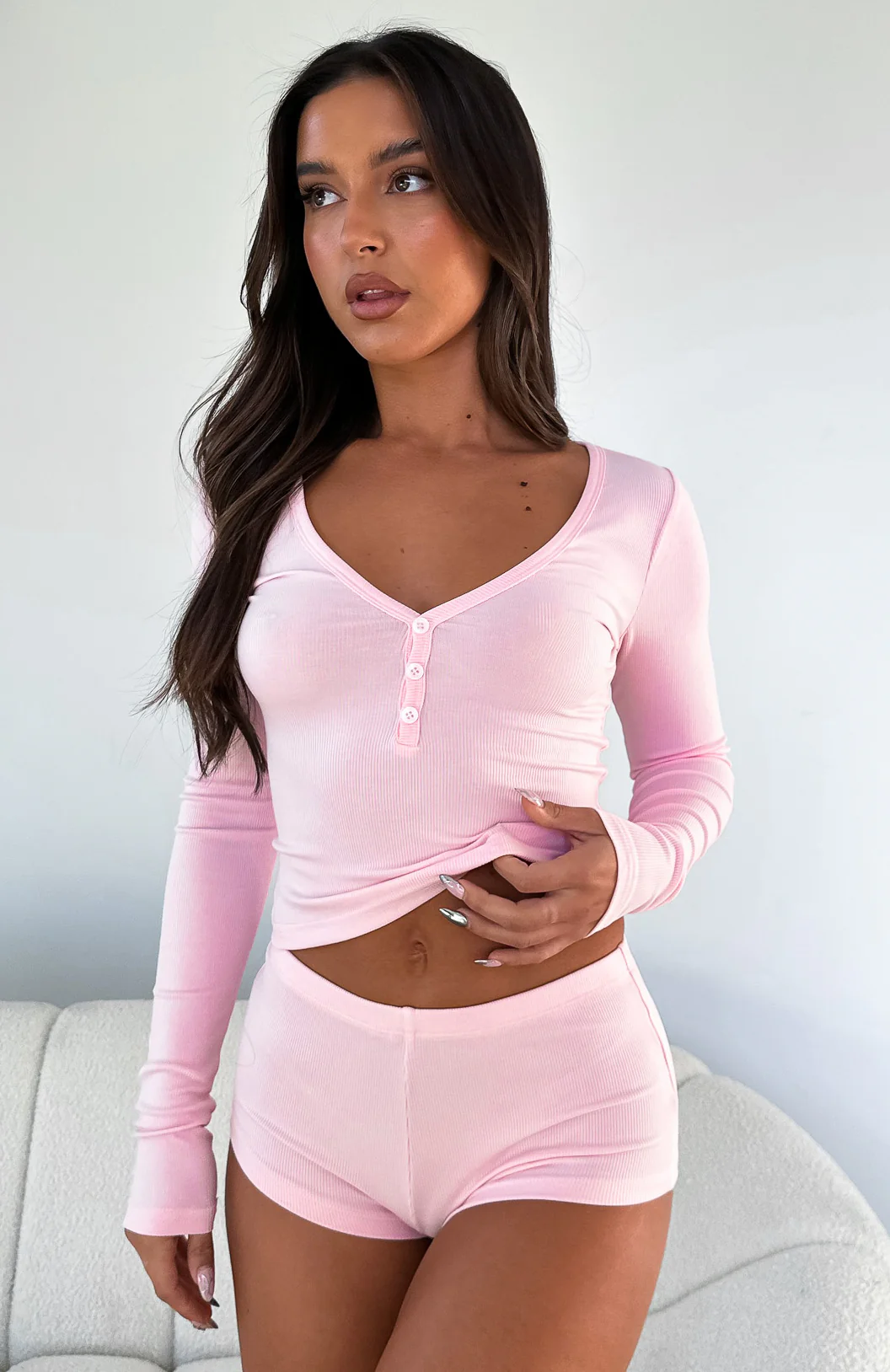 Girl Talk Pyjama Set Baby Pink - Image 6