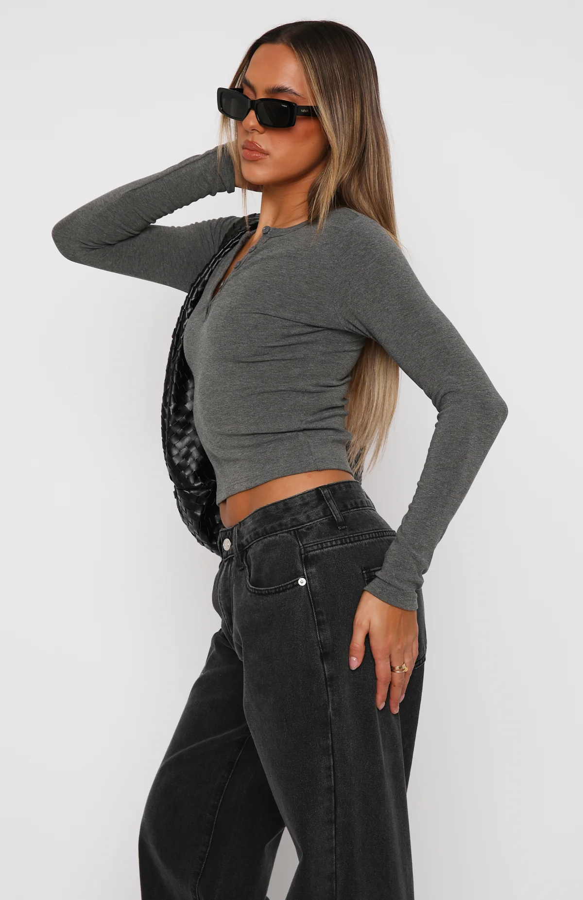 Give Me The Details Long Sleeve Top Ash - Image 4