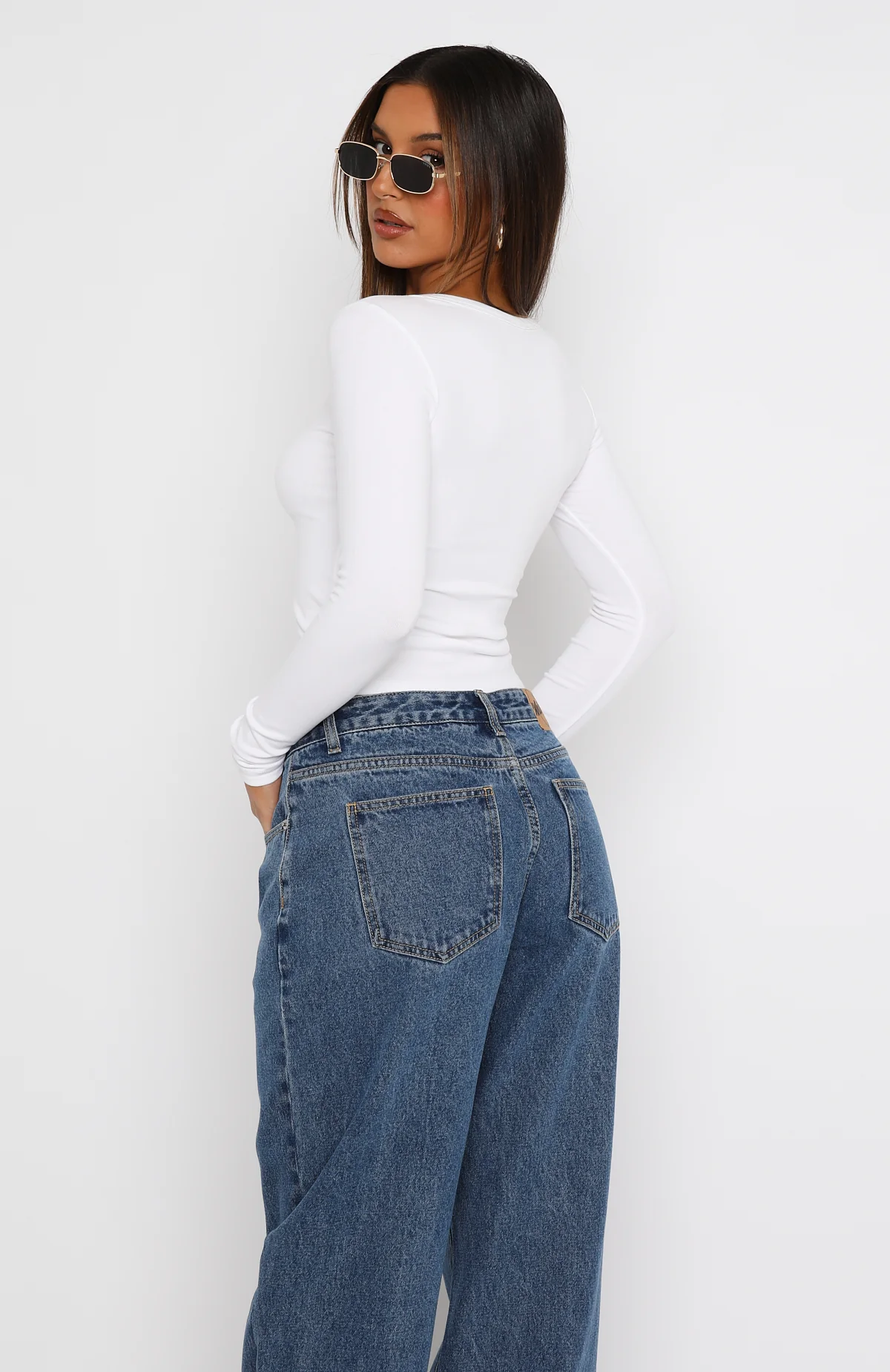 Give Me The Details Long Sleeve Top White - Image 4