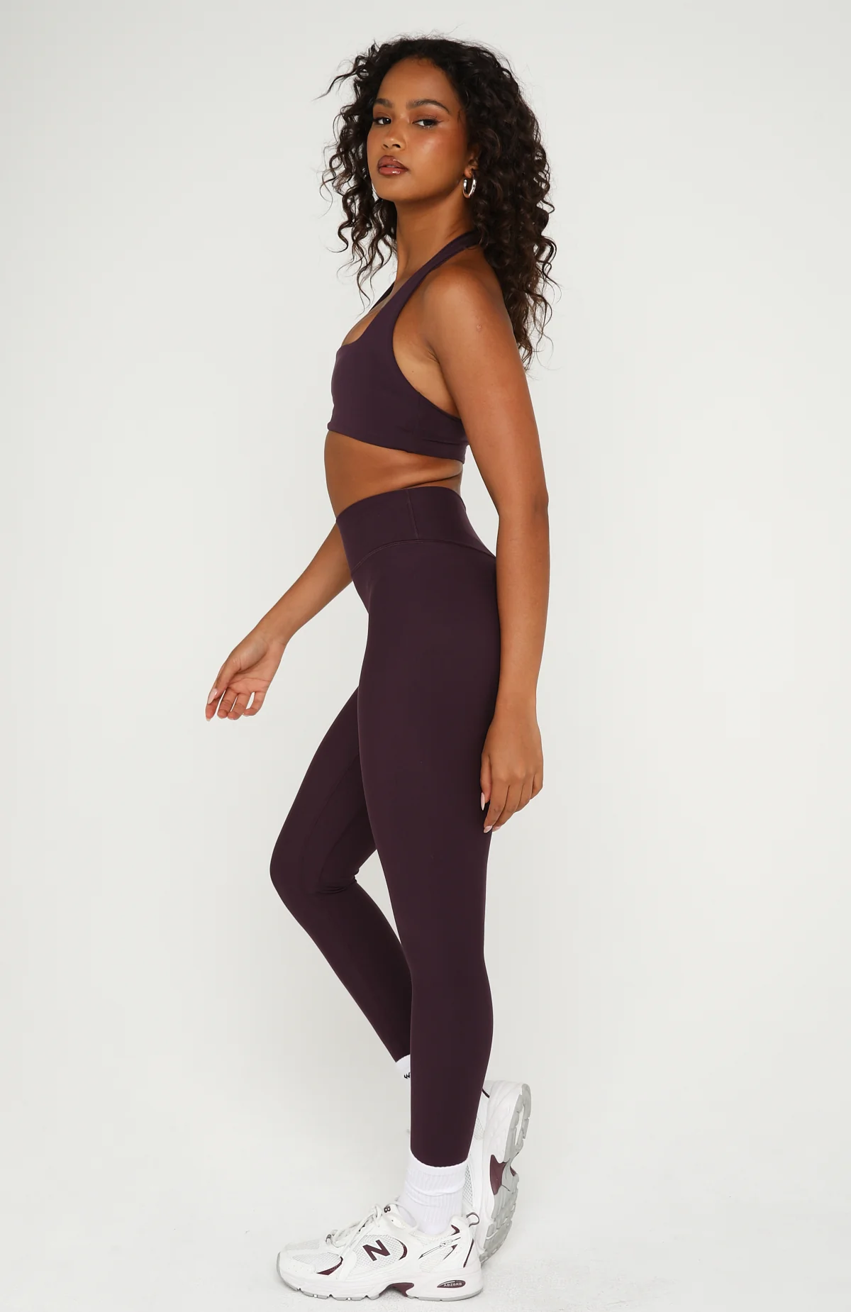 Go Getter High Waisted Leggings Midnight Plum - Image 3