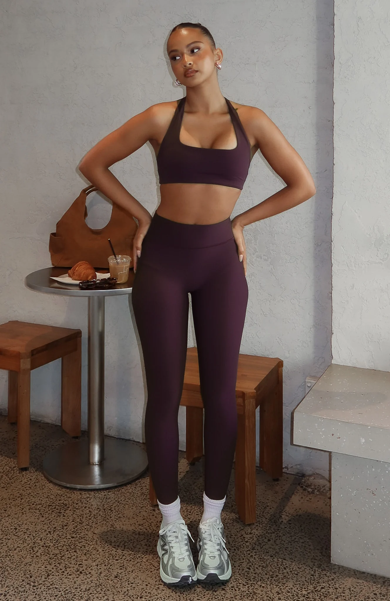 Go Getter High Waisted Leggings Midnight Plum - Image 5