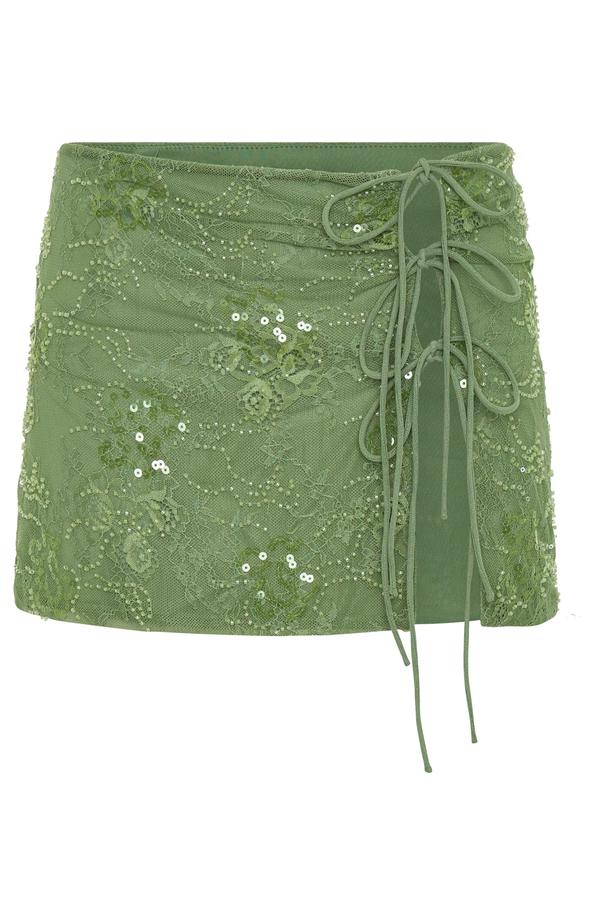 Goddess You Sequin Mini Skirt Sage - Image 6