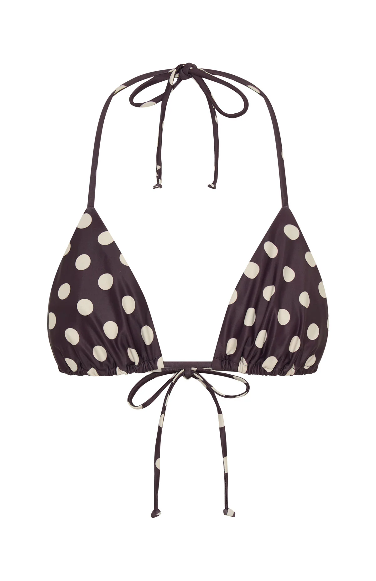 Golden Hour Bikini Top Choc/Cream Polka Dot - Image 7