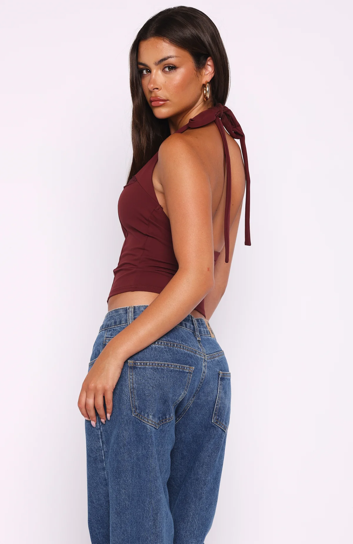 Good Feels Halter Top Burgundy - Image 4