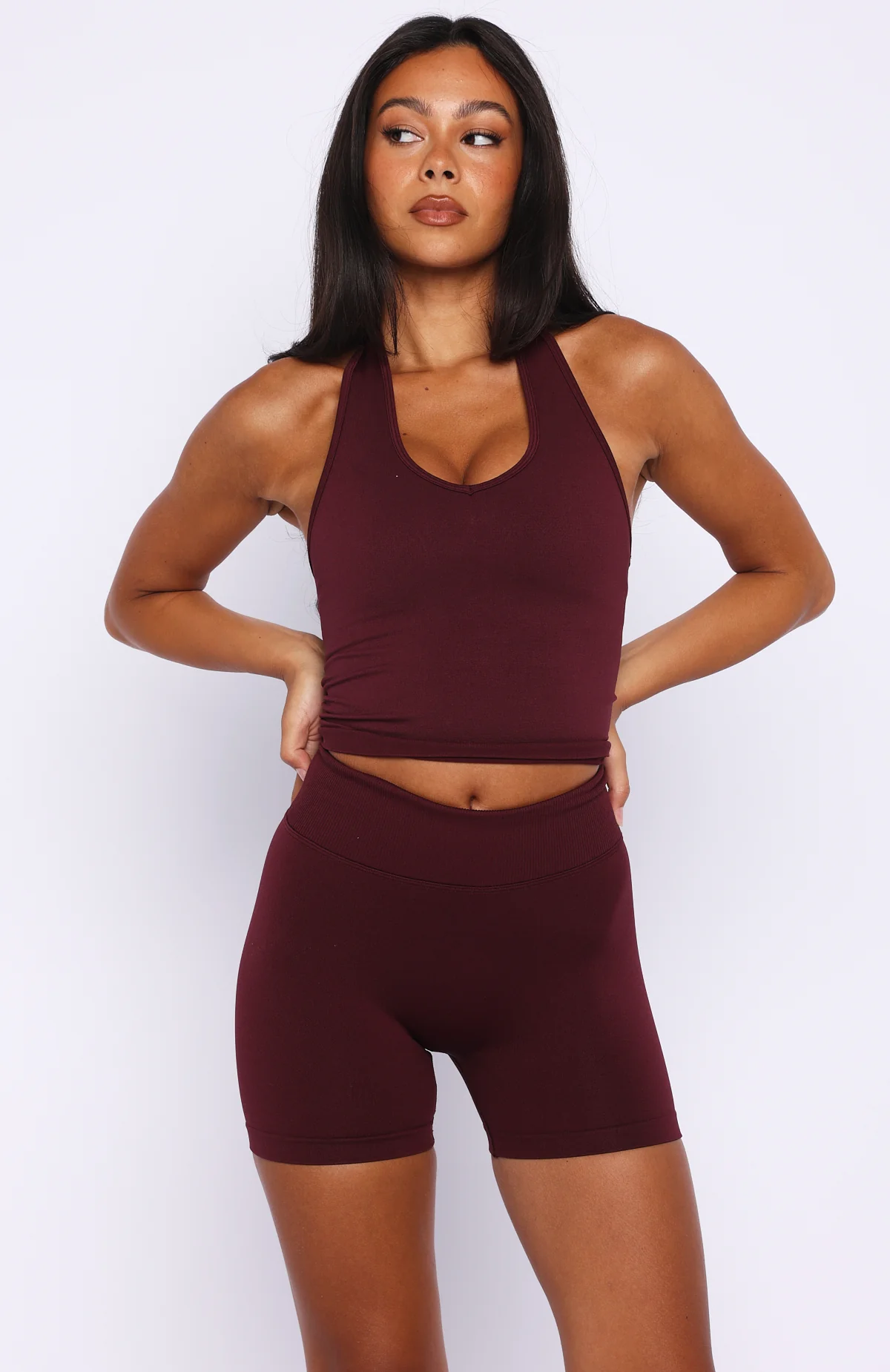 Grit Seamless Active Tank Merlot - Image 3