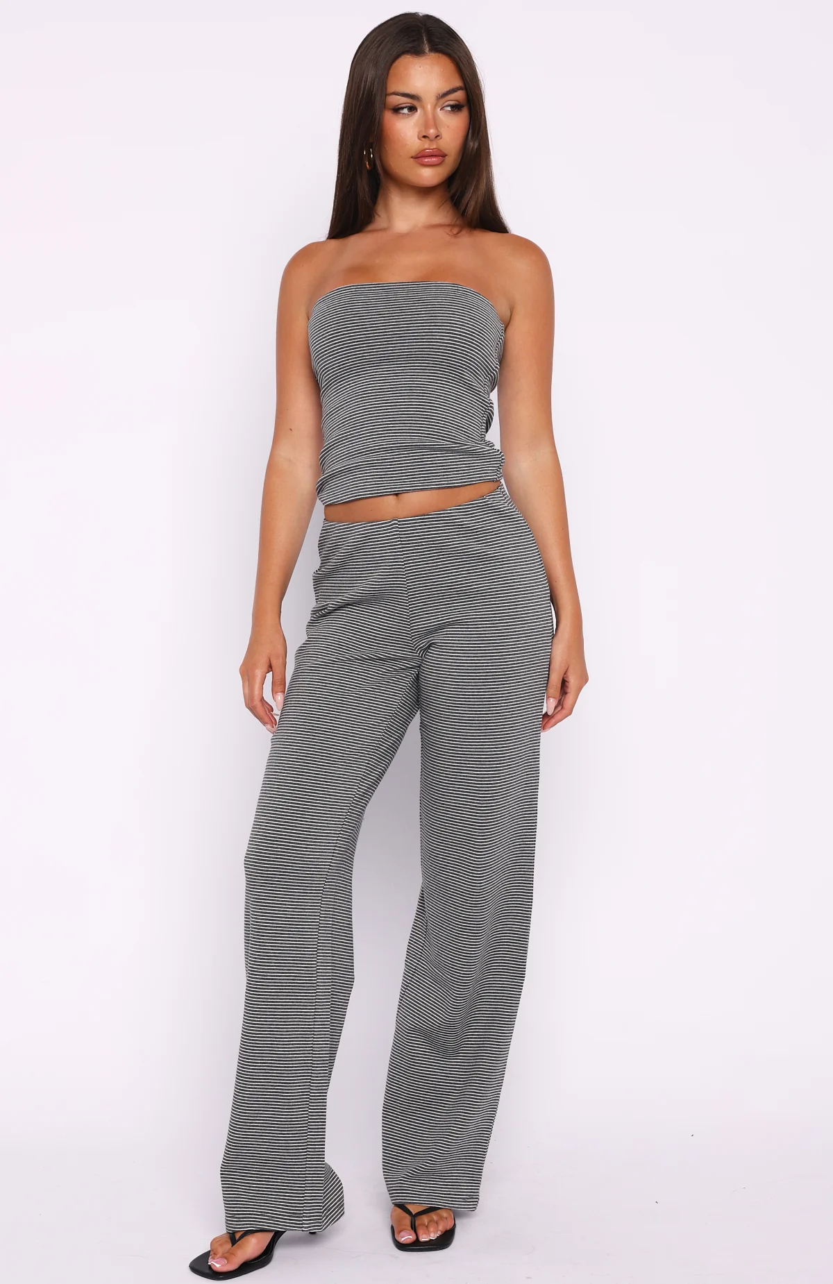 Happy It Happened Pants Grey/White Stripe - Image 2