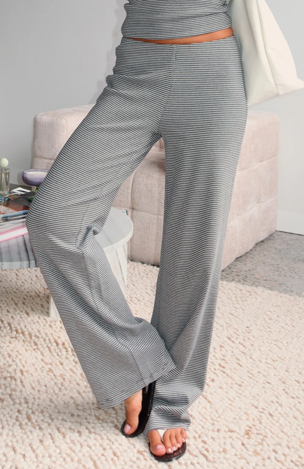 Happy It Happened Pants Grey/White Stripe - Image 6