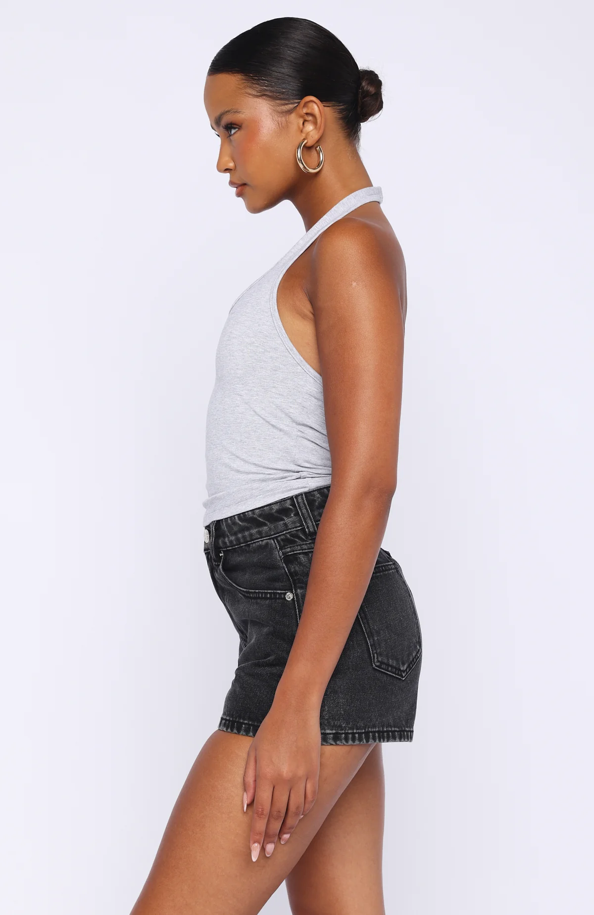 Hayley High Rise Denim Shorts Black Acid - Image 3