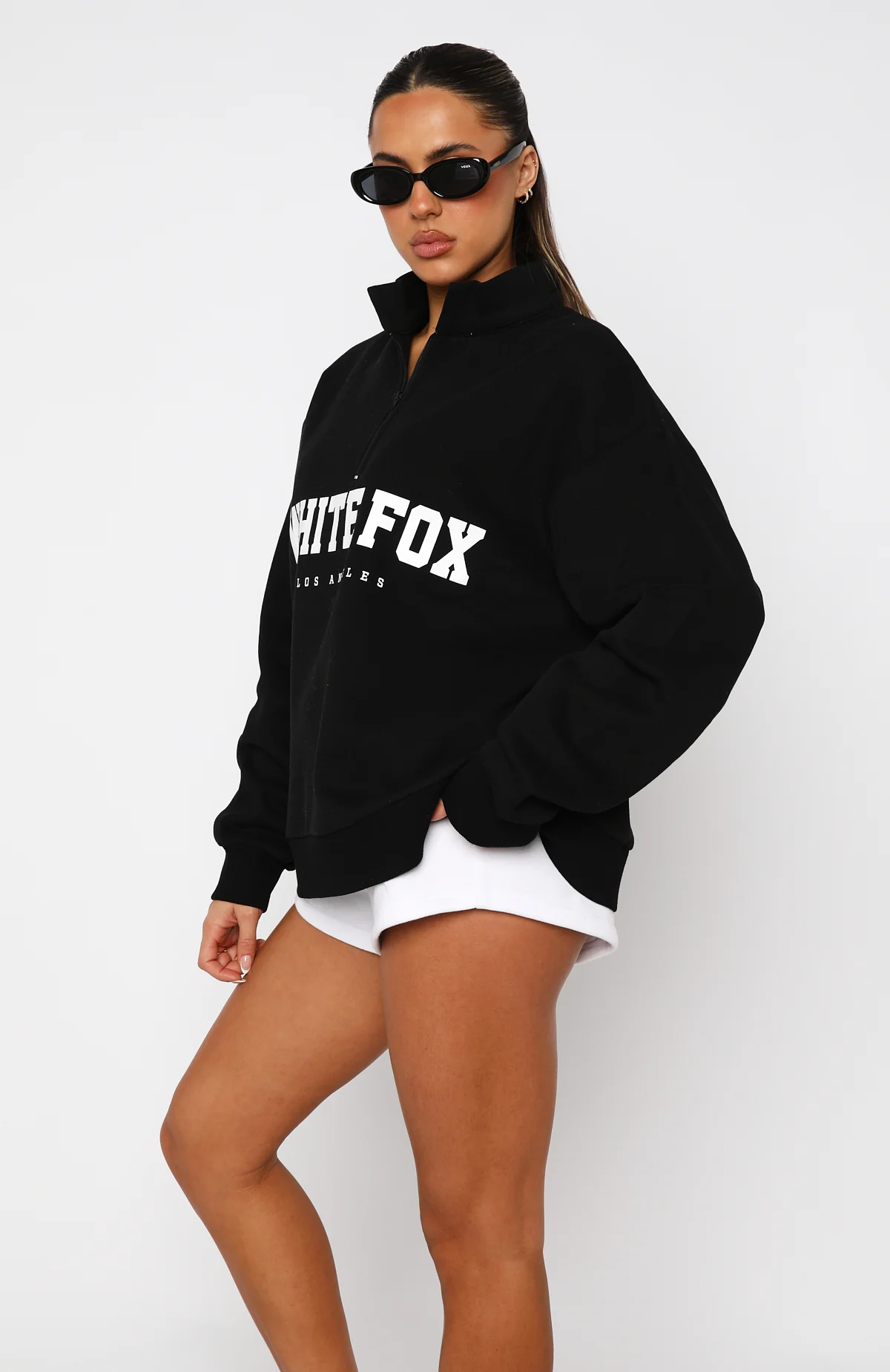 High Standard Zip Front Sweater Black - Image 3