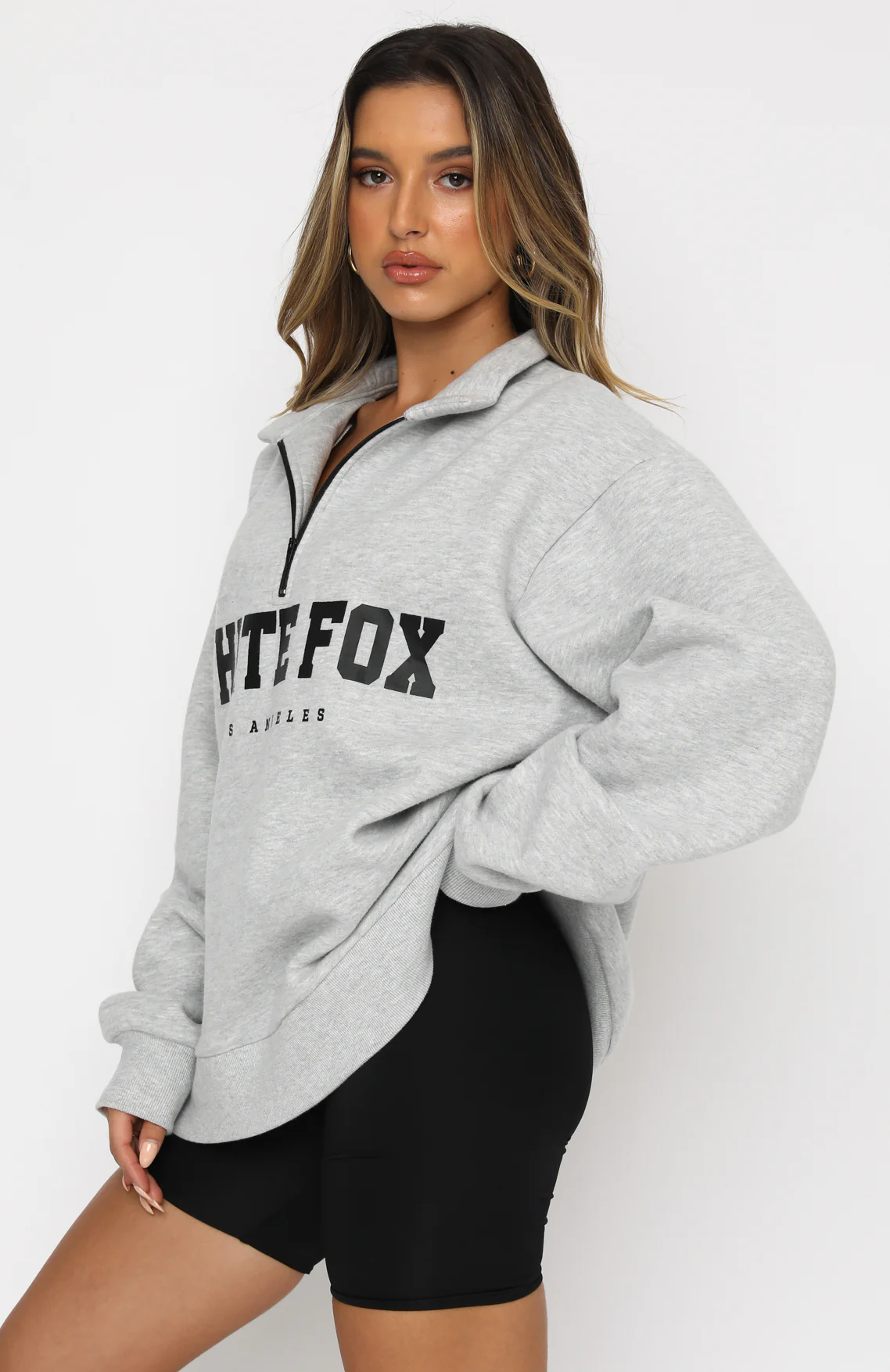 High Standard Zip Front Sweater Grey Marle - Image 4