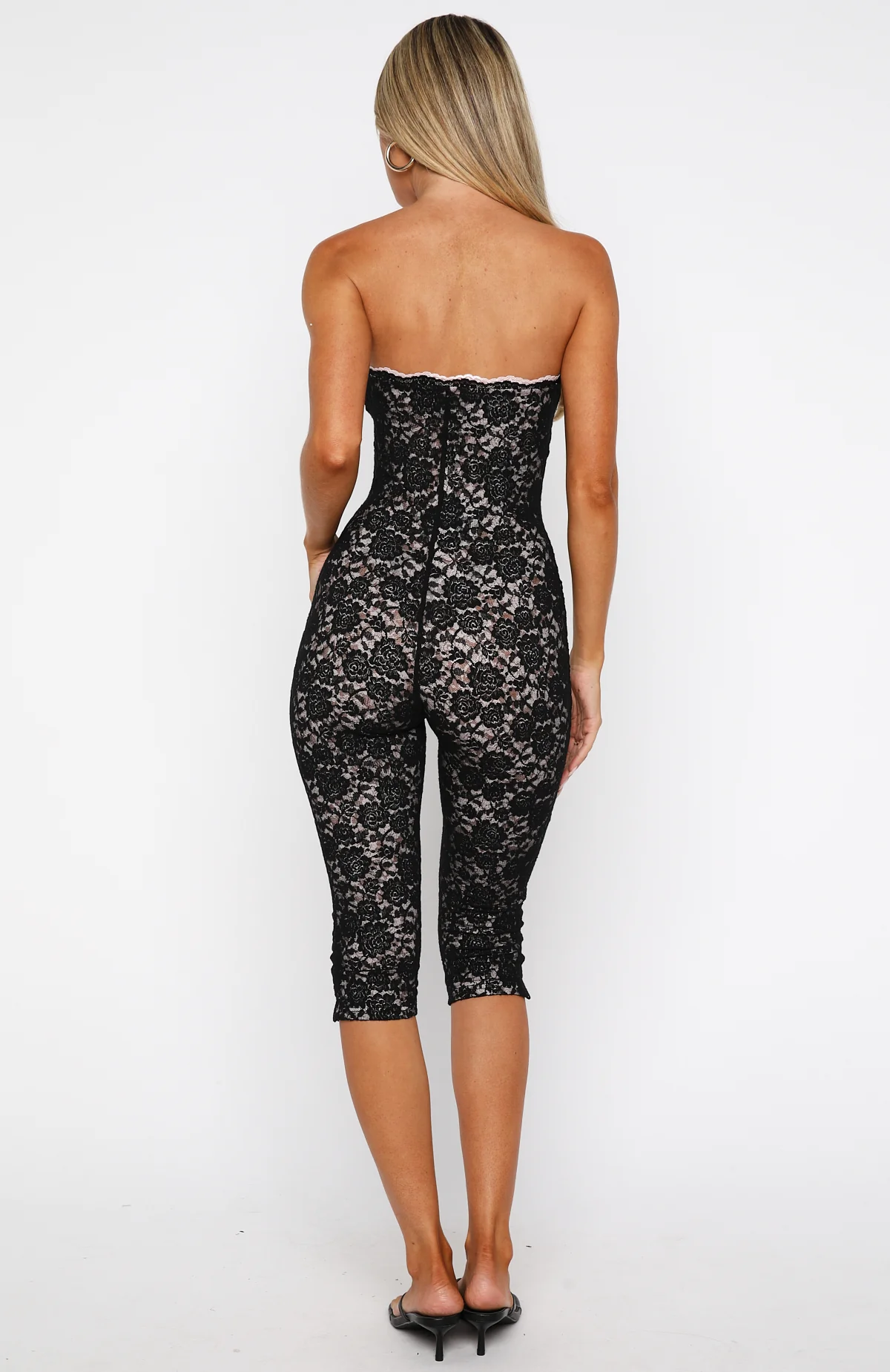 Holding My Soul Strapless Lace Jumpsuit Black - Image 5