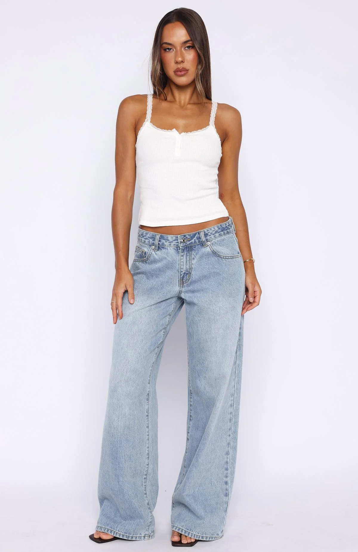 Holding On To You Lace Trim Top White - Image 5