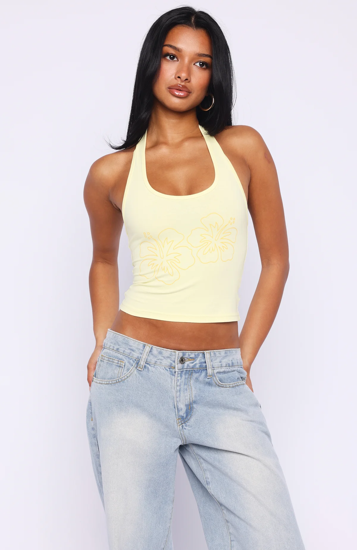 Honey Hustle Halter Top Lemon - Image 2