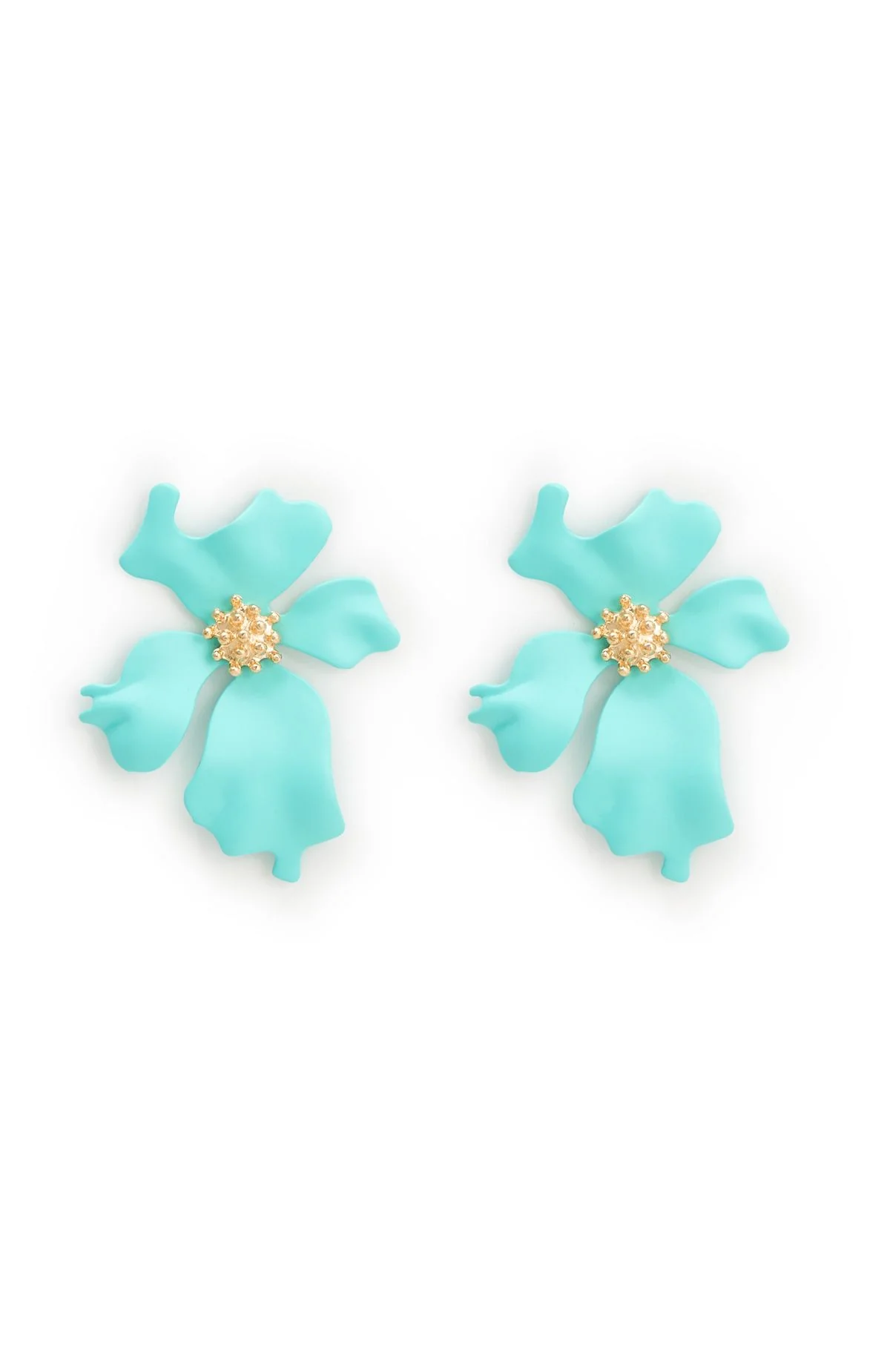 Hopper Earrings Aqua/Gold - Image 4