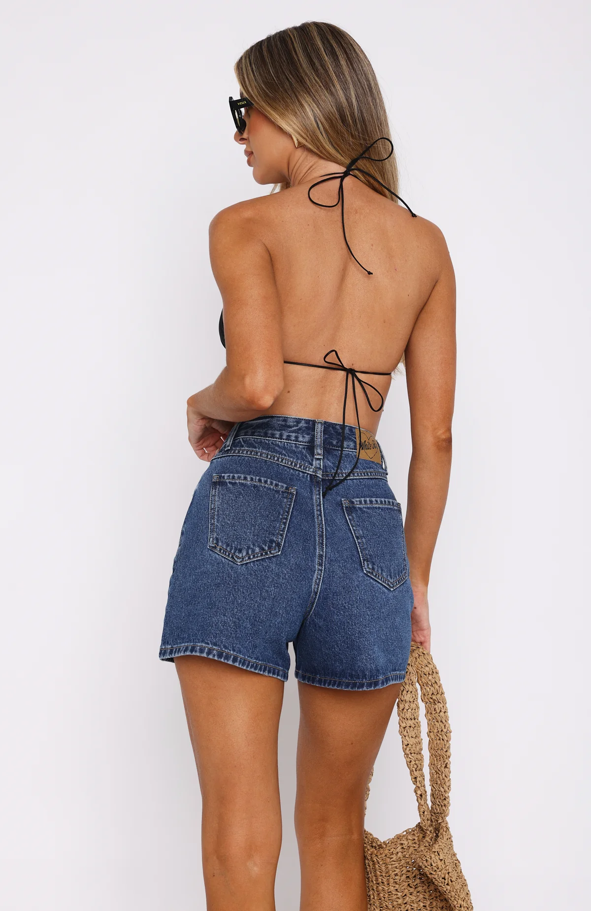 Hurt Feelings Denim Shorts Cobalt Blue Wash - Image 4