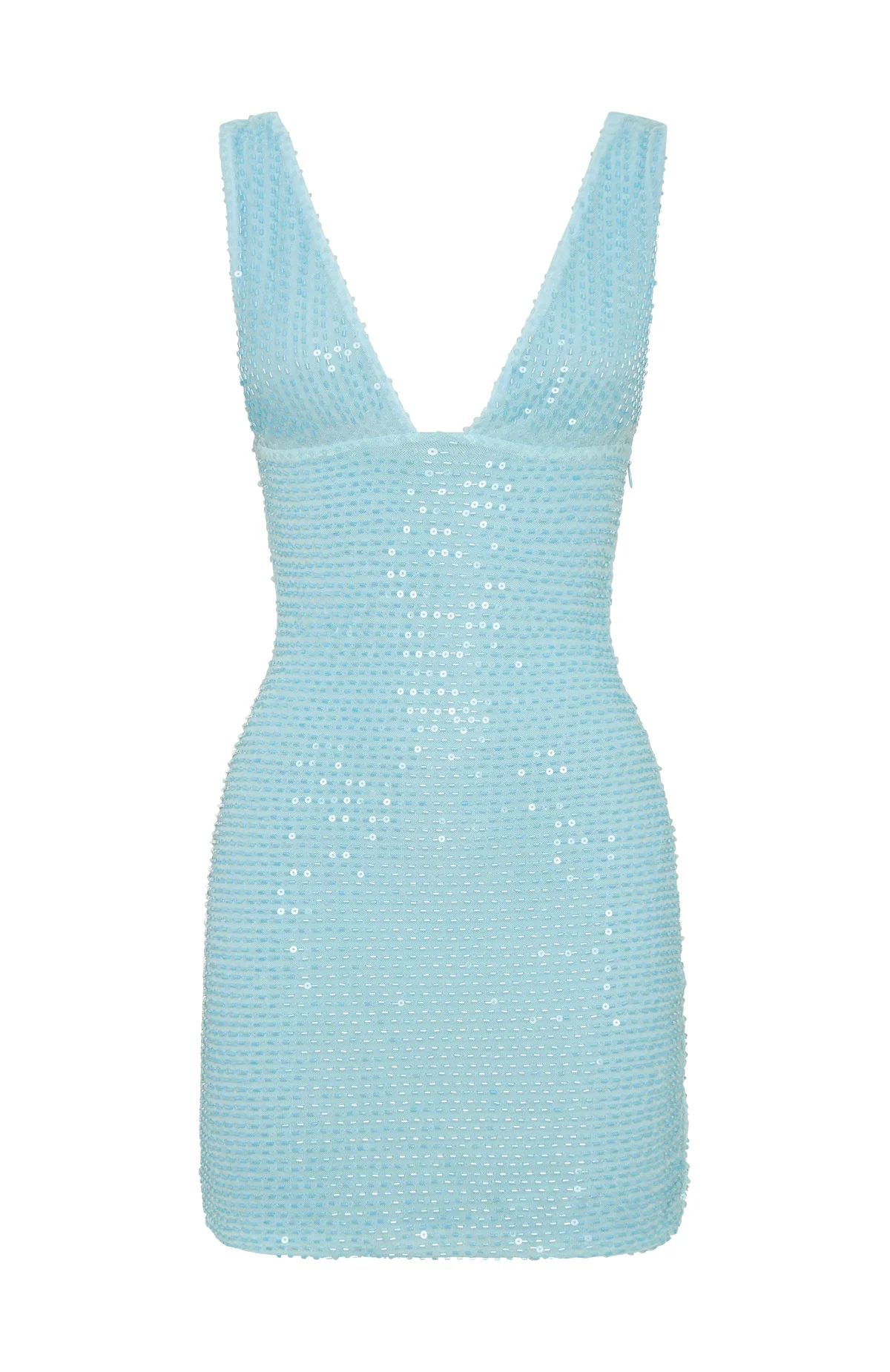 I Believe In You Beaded Mini Dress Baby Blue - Image 7